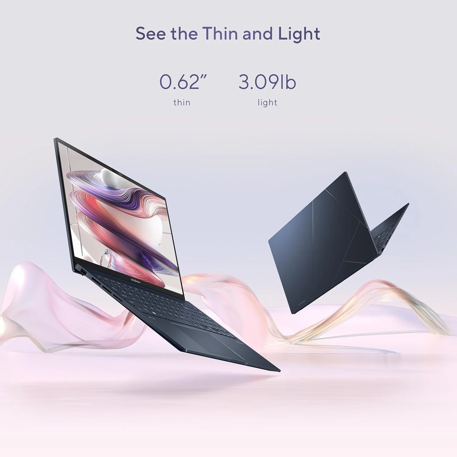 لپ تاپ باریک تجاری ایسوس Zenbook 15، صفحه نمایش 15.6 اینچی FHD 100% sRGB، AMD Ryzen 5 7535U، کیبورد با نور پس زمینه، Wi-Fi 6E، USB C، ویندوز 11 هوم، با پارچه (16 گیگابایت رم LPDDR5 | 1 ترابایت SSD)