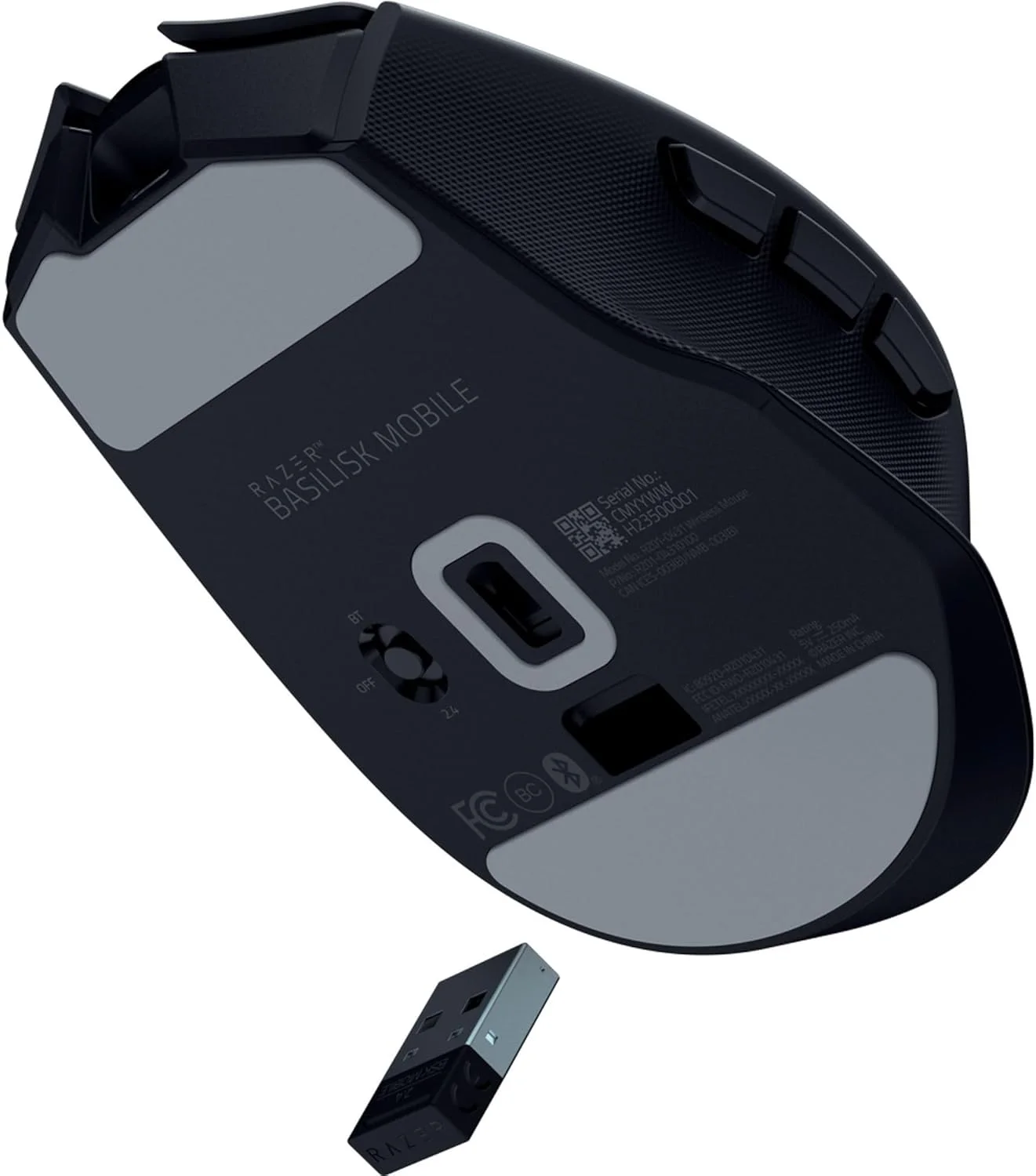 موس گیمینگ بی سیم ارگونومیک قابل حمل Razer Basilisk Mobile: 10 کنترل قابل برنامه ریزی HyperScroll - سوییچ های اپتیکال نسل 3 - عمر باتری طولانی - AI Prompt - 2.4 گیگاهرتز، بلوتوث، USB C موس گیمینگ بی سیم ارگونومیک قابل حمل Razer Basilisk Mobile: 10 کنترل قابل برنامه ریزی HyperScroll - سوییچ های اپتیکال نسل 3 - عمر باتری طولانی - AI Prompt - 2.4 گیگاهرتز، بلوتوث، USB C