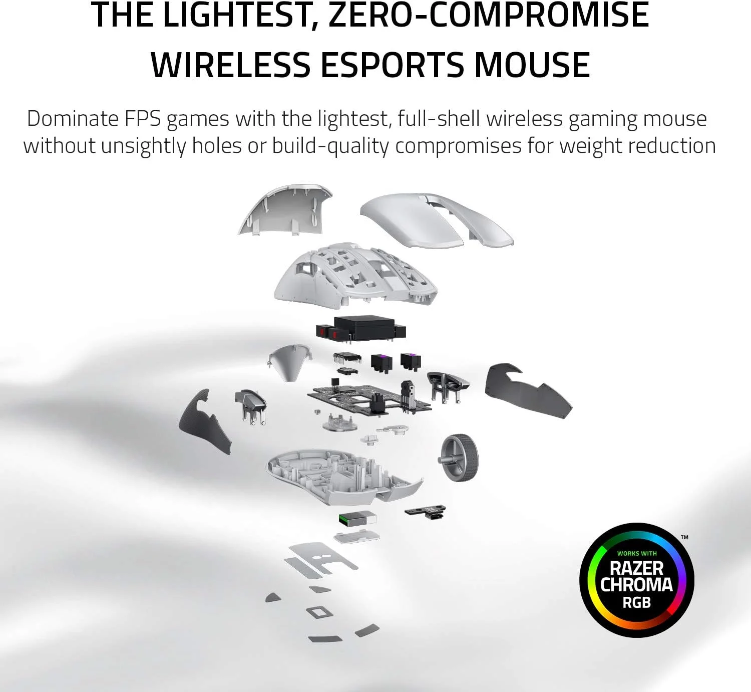 موس گیمینگ بیسیم و سبک Razer Viper Ultimate به همراه داک شارژ RGB: تکنولوژی بیسیم Hyperspeed - سنسور اپتیکال 20K DPI - وزن سبک 74 گرم - 70 ساعت عمر باتری - سفید جیوه ای موس گیمینگ بیسیم و سبک Razer Viper Ultimate به همراه داک شارژ RGB: تکنولوژی بیسیم Hyperspeed - سنسور اپتیکال 20K DPI - وزن سبک 74 گرم - 70 ساعت عمر باتری - سفید جیوه ای