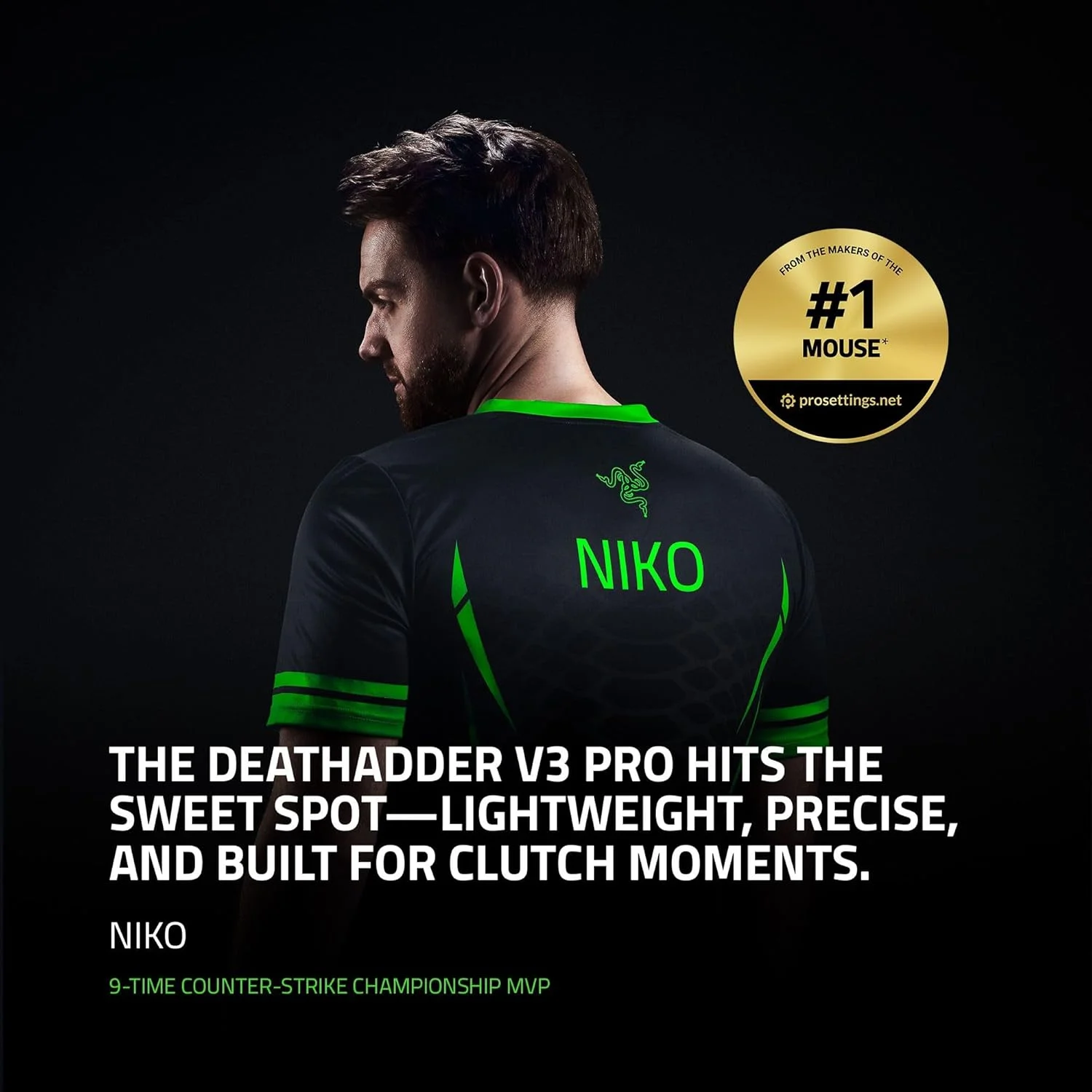 موس گیمینگ بی‌سیم Razer DeathAdder V3 Pro + دانگل بی‌سیم Hyperpolling: فوق‌العاده سبک 63 گرمی - حسگر اپتیکال Focus Pro 30K - سوییچ‌های اپتیکال نسل 3 - 5 دکمه قابل برنامه‌ریزی - مشکی