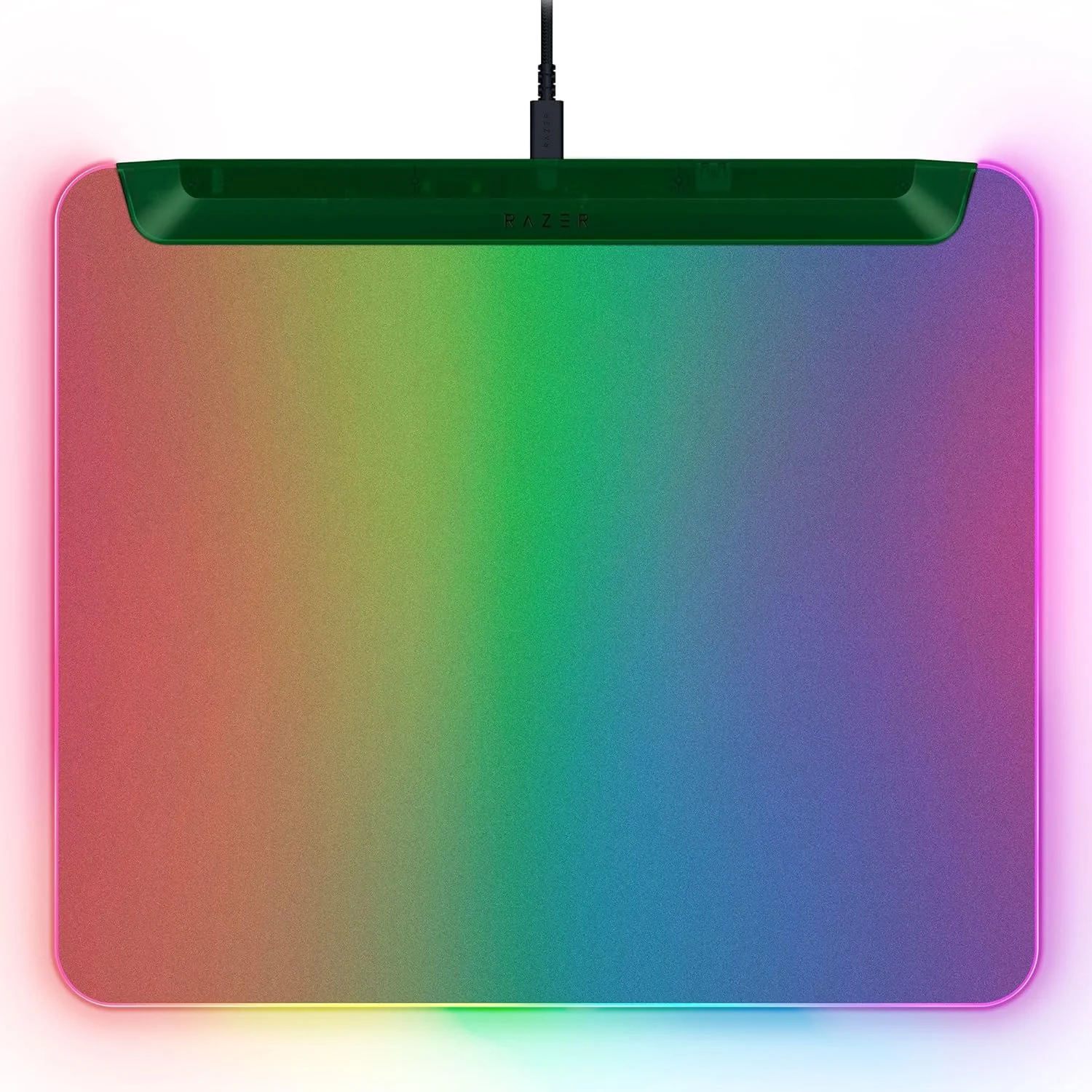 ماوس پد گیمینگ RGB کاملاً روشن Razer Firefly V2 Pro: طراحی با نور پس زمینه، نورپردازی 15 منطقه ای، پورت USB 2.0، کابل USB Type C جداشدنی، سطح میکرو بافت، پایه ضد لغزش - سبز شبح