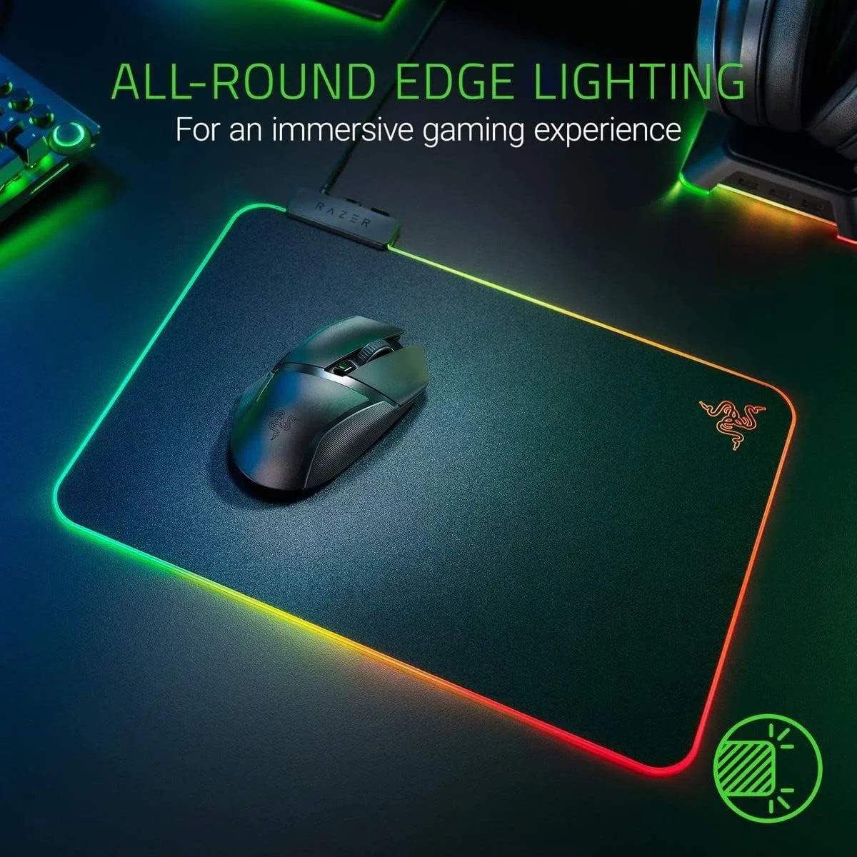 ماوس پد گیمینگ RGB سخت Razer Firefly Hard V2: نورپردازی Chroma قابل تنظیم - مدیریت کابل داخلی - کنترل و سرعت متعادل - پایه لاستیکی ضد لغزش ماوس پد گیمینگ RGB سخت Razer Firefly Hard V2: نورپردازی Chroma قابل تنظیم - مدیریت کابل داخلی - کنترل و سرعت متعادل - پایه لاستیکی ضد لغزش