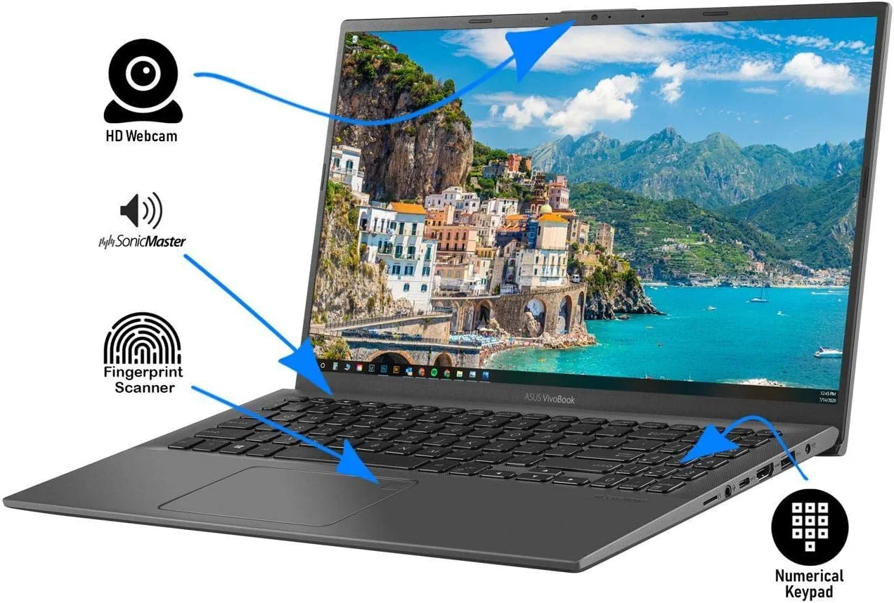 لپ تاپ لمسی جدید ASUS VivoBook 15.6" FHD، پردازنده نسل دهم Intel Quad-Core i5-1035G1 تا 3.6 گیگاهرتز، 12 گیگابایت رم DDR4، 512 گیگابایت SSD، حسگر اثر انگشت، WiFi، HDMI، ویندوز 10 S + موس پد AllyFlex لپ تاپ لمسی جدید ASUS VivoBook 15.6" FHD، پردازنده نسل دهم Intel Quad-Core i5-1035G1 تا 3.6 گیگاهرتز، 12 گیگابایت رم DDR4، 512 گیگابایت SSD، حسگر اثر انگشت، WiFi، HDMI، ویندوز 10 S + موس پد AllyFlex