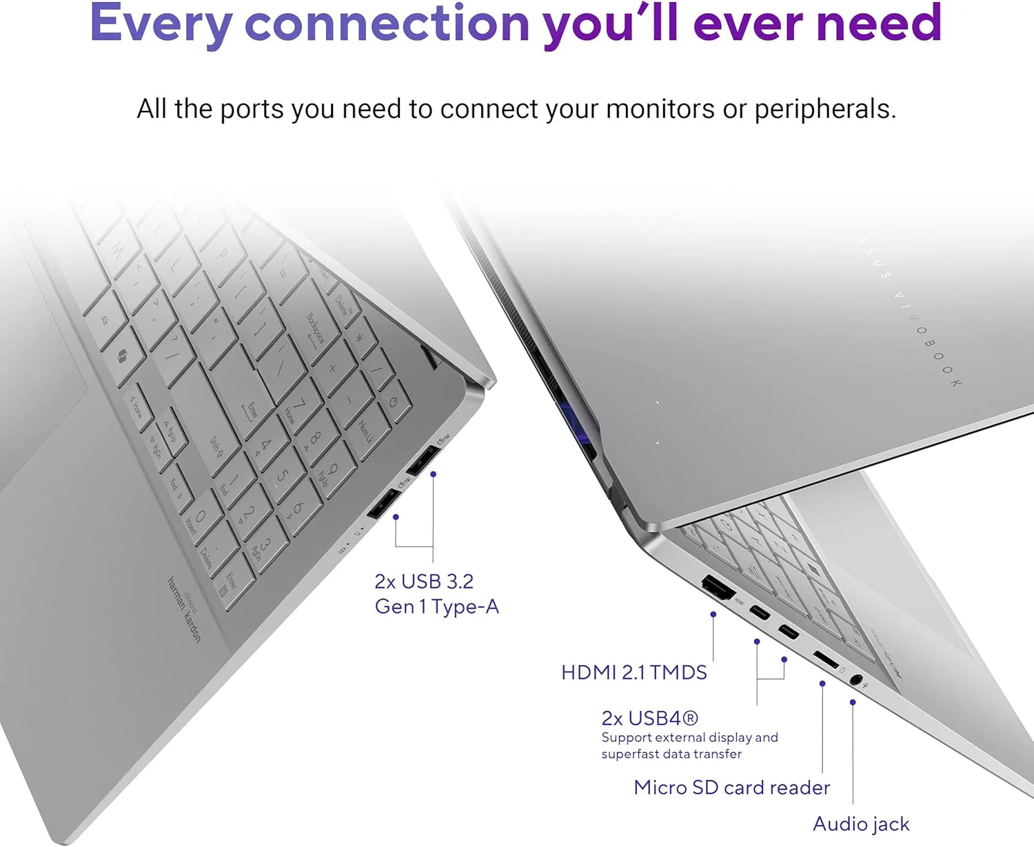 لپ تاپ ایسوس Vivobook S 15; Copilot+ PC، صفحه نمایش 15.6 اینچی 3K 120 هرتز OLED، پردازنده 12 هسته ای Qualcomm Snapdragon X Elite X1E-78-100، رم 16 گیگابایتی، SSD 1 ترابایتی، ویندوز 11 هوم، نقره ای خنک، S5507QAD-PS96 لپ تاپ ایسوس Vivobook S 15; Copilot+ PC، صفحه نمایش 15.6 اینچی 3K 120 هرتز OLED، پردازنده 12 هسته ای Qualcomm Snapdragon X Elite X1E-78-100، رم 16 گیگابایتی، SSD 1 ترابایتی، ویندوز 11 هوم، نقره ای خنک، S5507QAD-PS96