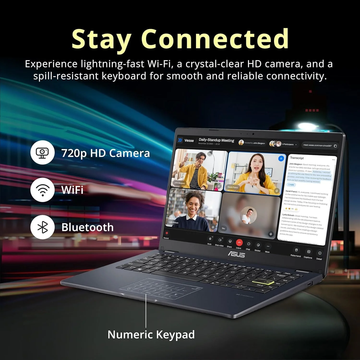 لپ تاپ 14 اینچی FHD ایسوس Vivobook go، پردازنده Intel Pentium N6000 (تا 3.30 گیگاهرتز)، 4 گیگابایت رم، 64 گیگابایت eMMC، باریک و سبک، NumberPad، وب کم، HDMI، Wi-Fi، ویندوز 11 Home در حالت S لپ تاپ 14 اینچی FHD ایسوس Vivobook go، پردازنده Intel Pentium N6000 (تا 3.30 گیگاهرتز)، 4 گیگابایت رم، 64 گیگابایت eMMC، باریک و سبک، NumberPad، وب کم، HDMI، Wi-Fi، ویندوز 11 Home در حالت S