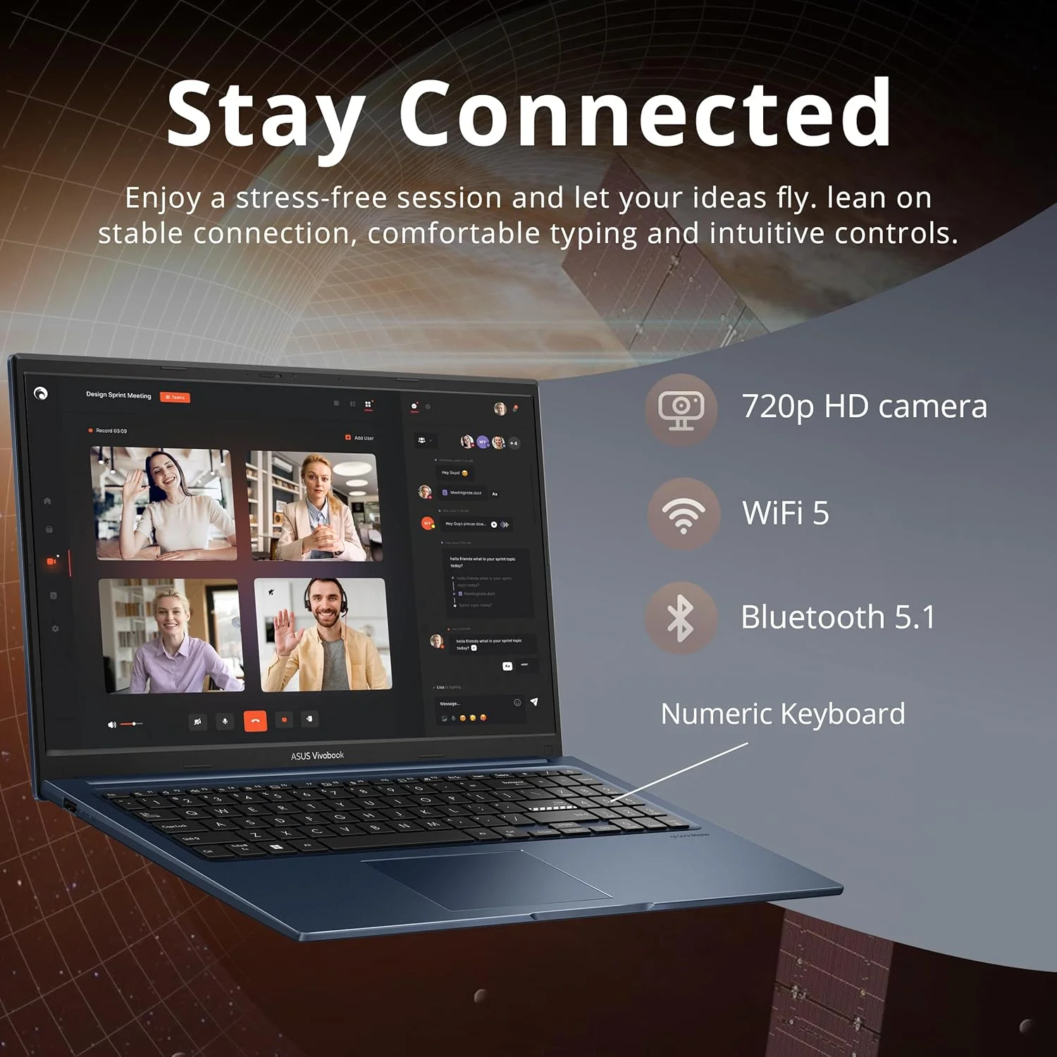 لپ تاپ تجاری ASUS Vivobook 15، صفحه نمایش 15.6 اینچی FHD، پردازنده Intel i5-1235U، رم 16 گیگابایتی، حافظه 672 گیگابایتی (512 گیگابایت SSD + مجموعه داکینگ استیشن 160 گیگابایتی)، گرافیک Intel Iris Xe، وب کم، صفحه کلید عددی، ویندوز 11، آبی لپ تاپ تجاری ASUS Vivobook 15، صفحه نمایش 15.6 اینچی FHD، پردازنده Intel i5-1235U، رم 16 گیگابایتی، حافظه 672 گیگابایتی (512 گیگابایت SSD + مجموعه داکینگ استیشن 160 گیگابایتی)، گرافیک Intel Iris Xe، وب کم، صفحه کلید عددی، ویندوز 11، آبی
