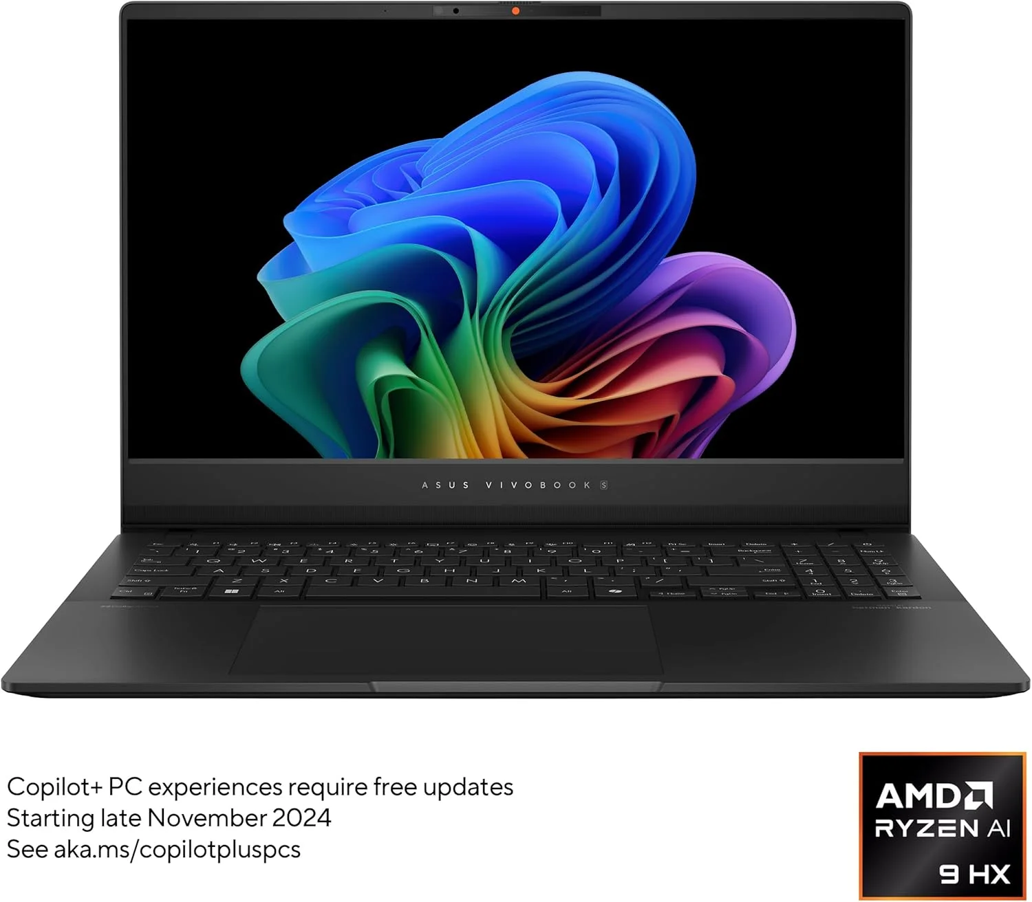 لپ تاپ 15.6 اینچی ASUS Vivobook S 15 با صفحه نمایش 3K OLED، Copilot+ PC، پردازنده AMD Ryzen™ AI 9 HX 370، رم 32 گیگابایتی، حافظه SSD 1 ترابایتی، ویندوز 11 هوم، مشکی خنثی، M5506WA-DS96
