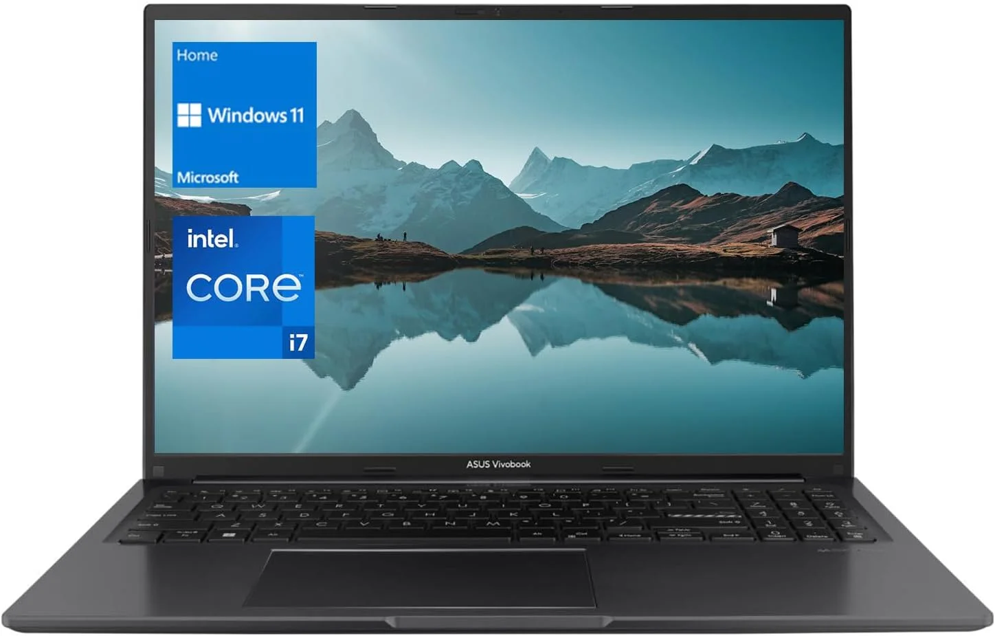 لپ تاپ ASUS Vivobook، صفحه نمایش 16 اینچی FHD+ (1920 x 1200)، پردازنده Intel Core i7-1255U، رم 16 گیگابایتی، SSD 2 ترابایتی، وب کم، HDMI، Wi-Fi، ویندوز 11 هوم، مشکی