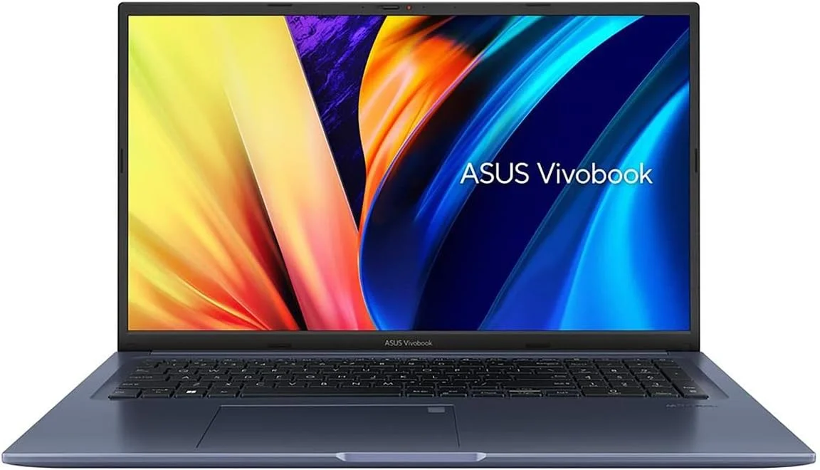 لپ تاپ ASUS VivoBook 17X، صفحه نمایش 17.3 اینچی FHD، پردازنده AMD Ryzen 7 5800H، گرافیک AMD Radeon، رم 8 گیگابایتی، SSD 512 گیگابایتی، حسگر اثر انگشت، ویندوز 11 هوم، آبی آرام، S1703QA-DS71