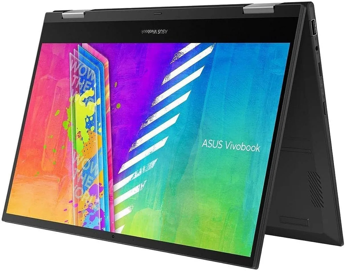 لپ تاپ ASUS Vivobook GO Flip TP1400KA-EC075WS با صفحه لمسی 14 اینچی FHD، پردازنده Intel Celeron N4050، رم 4 گیگابایتی، حافظه 128 گیگابایتی eMMC، کیبورد AR-EN، قلم W Stylus، ویندوز 11، آبی، 2 سال گارانتی بین المللی