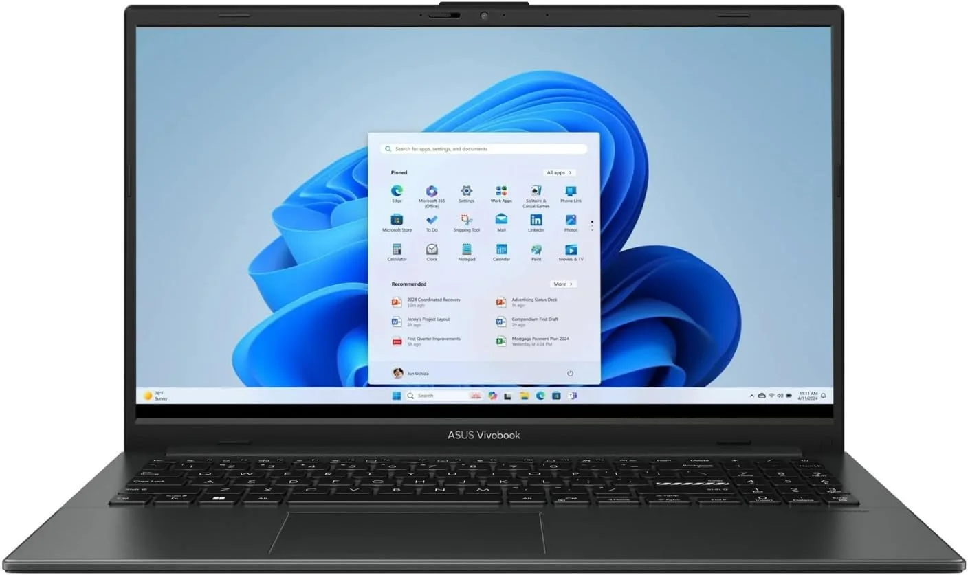 لپ تاپ 15.6 اینچی ASUS Vivobook Go با کیفیت FHD، پردازنده Intel i3-N305، رم 8 گیگابایتی، حافظه 128 گیگابایتی، ویندوز 11 Home در حالت S، گرافیک Intel UHD، HDMI، USB، مشکی - E1504GA-WB31