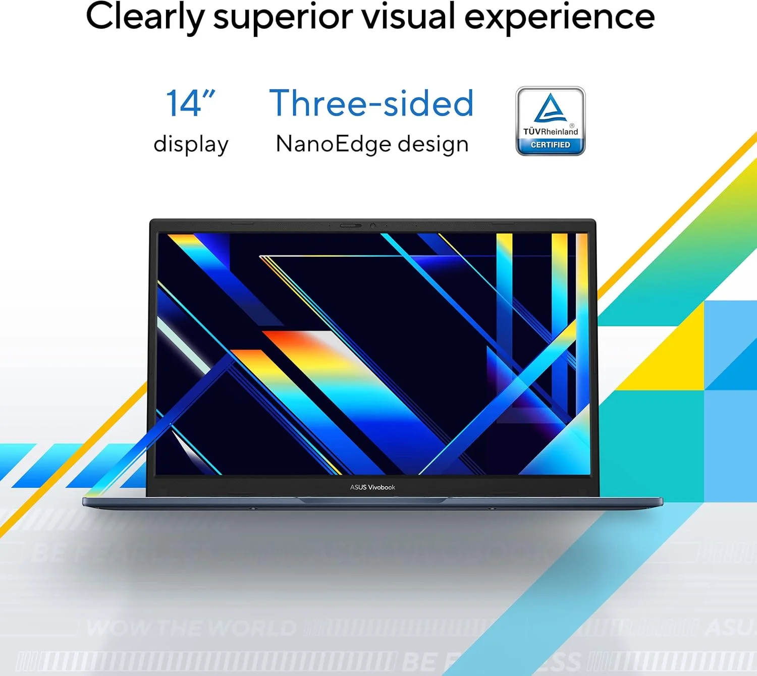 لپ تاپ ASUS Vivobook 14 مدل 2023، صفحه نمایش 14 اینچی FHD (1920 x 1080)، پردازنده Intel Core i5-1235U، گرافیک Intel Iris Xᵉ، رم 8 گیگابایتی، SSD 256 گیگابایتی، ویندوز 11 هوم، آبی آرام، F1404ZA-AS51