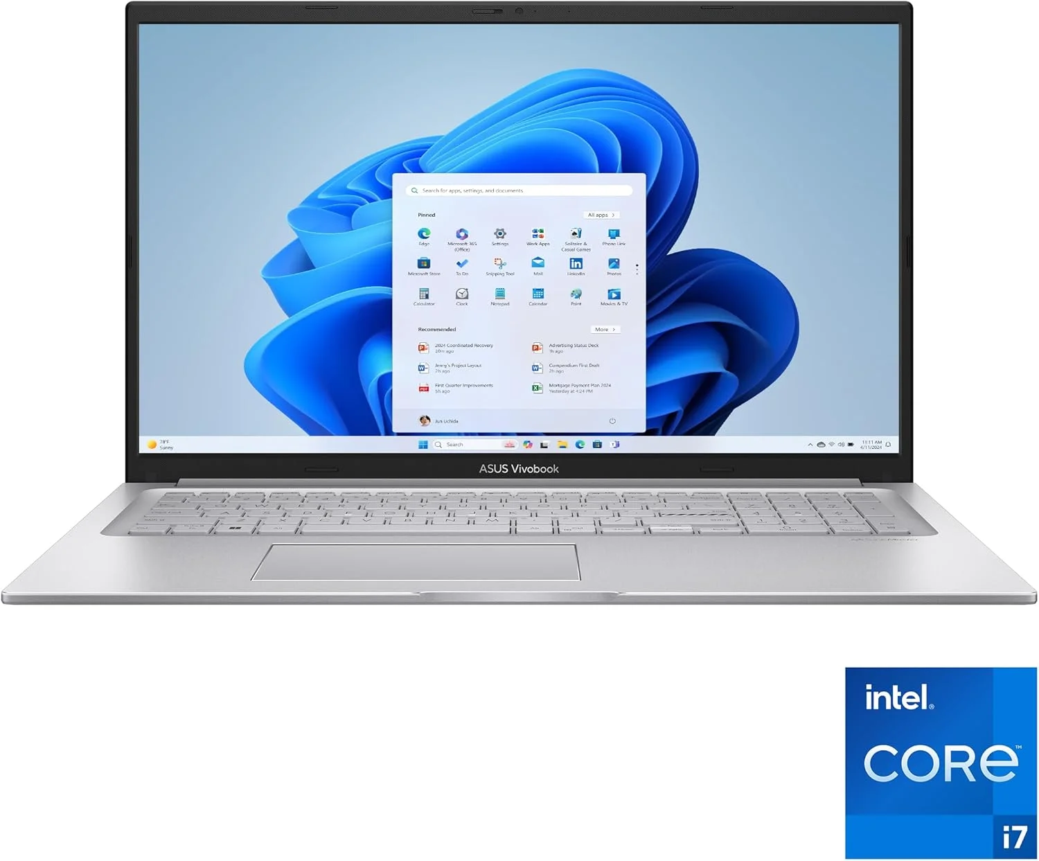 لپ تاپ ASUS Vivobook 17، صفحه نمایش 17.3 اینچی FHD 60 هرتز، پردازنده Intel Core i7-1355U، گرافیک Intel Iris Xe، حافظه 16 گیگابایتی، فضای ذخیره سازی 1 ترابایتی، نقره ای خنک، F1704VA-ES76