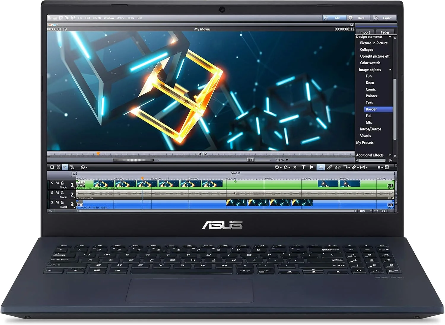 لپ تاپ ASUS VivoBook K571، صفحه نمایش 15.6 اینچی FHD، پردازنده Intel Core i7-9750H، کارت گرافیک NVIDIA GeForce GTX 1650، رم 16 گیگابایتی، SSD PCIe NVMe 256 گیگابایتی + هارد دیسک 1 ترابایتی، ویندوز 10 هوم، K571GT-EB76، مشکی ستاره ای