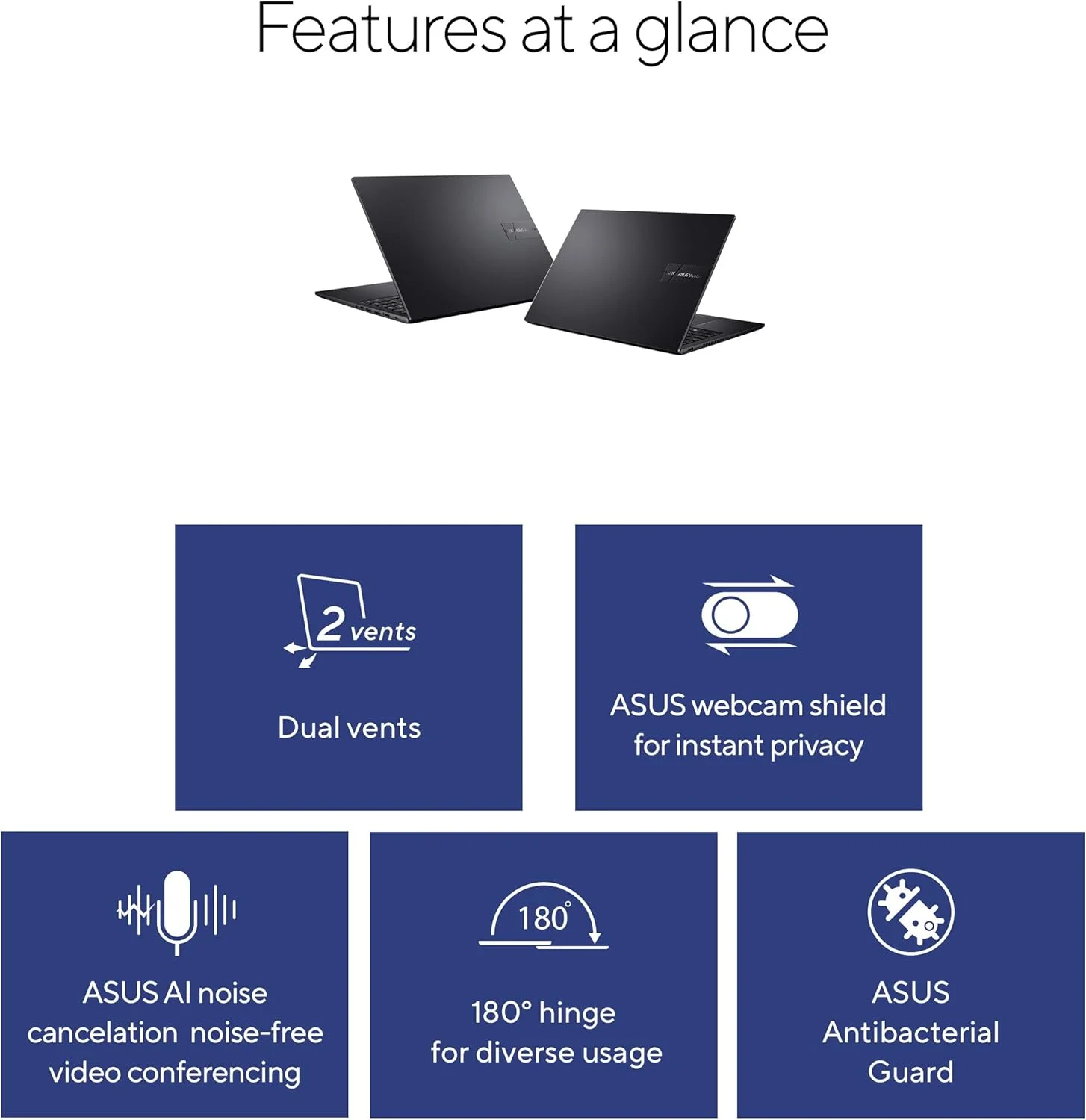لپ تاپ ASUS Vivobook 16، صفحه نمایش 16 اینچی WUXGA (1920 x 1200) 16:10، پردازنده Intel Core i5-13500H، گرافیک Intel UHD، رم 8 گیگابایتی، SSD 512 گیگابایتی، ویندوز 11 Home، مشکی Indie، F1605VA-DS52