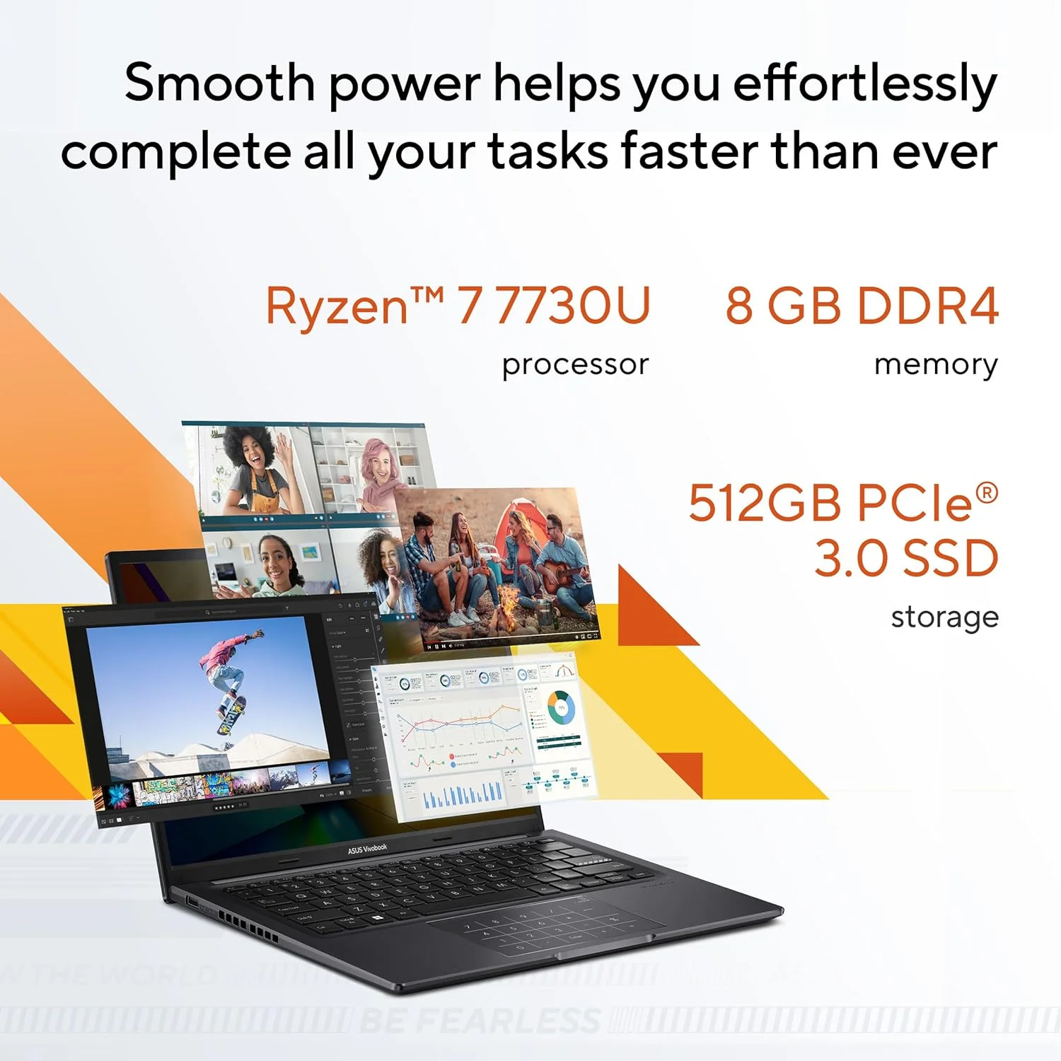 لپ تاپ باریک ASUS Vivobook 16 M1605YA-MB152W (نقره ای خنک)، R7 7730U 2.0 GHz، 8 گیگابایت 512 گیگابایت PCIE G3 SSD، WIN11 HOME، 16 اینچ WUXGA (1920 x 1200) 16:10، کیبورد با نور پس زمینه انگلیسی-عربی لپ تاپ باریک ASUS Vivobook 16 M1605YA-MB152W (نقره ای خنک)، R7 7730U 2.0 GHz، 8 گیگابایت 512 گیگابایت PCIE G3 SSD، WIN11 HOME، 16 اینچ WUXGA (1920 x 1200) 16:10، کیبورد با نور پس زمینه انگلیسی-عربی