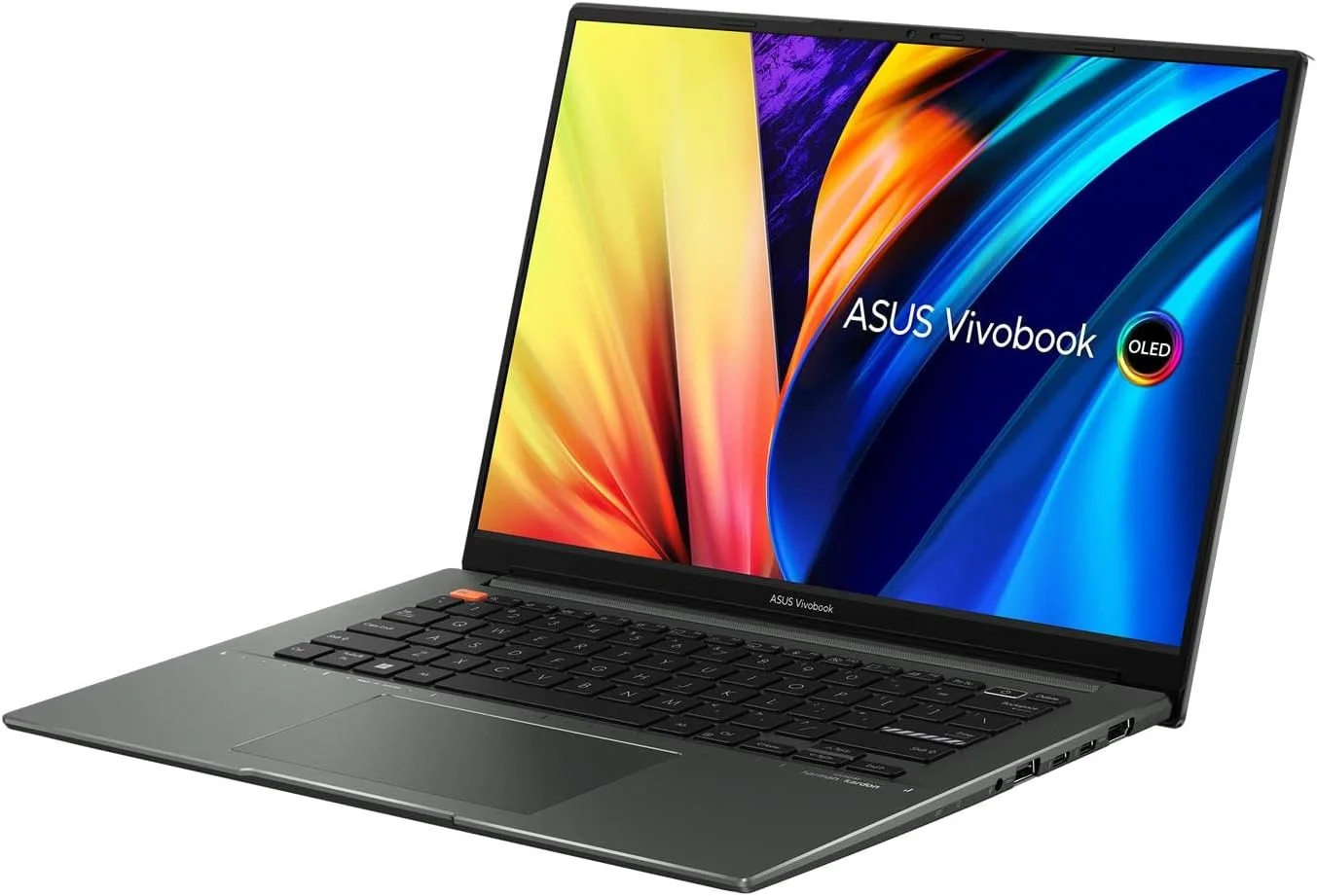 لپ تاپ 14.5 اینچی OLED ایسوس VivoBook پلتفرم Intel Evo - نسل دوازدهم Core i7-12700H، صفحه نمایش 2880 x 1800 با نرخ 120 هرتز - 12 گیگابایت رم DDR4، 512 گیگابایت PCIe® NVMe™ M.2 4.0 SSD، ویندوز 11 مشکی نیمه شب لپ تاپ 14.5 اینچی OLED ایسوس VivoBook پلتفرم Intel Evo - نسل دوازدهم Core i7-12700H، صفحه نمایش 2880 x 1800 با نرخ 120 هرتز - 12 گیگابایت رم DDR4، 512 گیگابایت PCIe® NVMe™ M.2 4.0 SSD، ویندوز 11 مشکی نیمه شب
