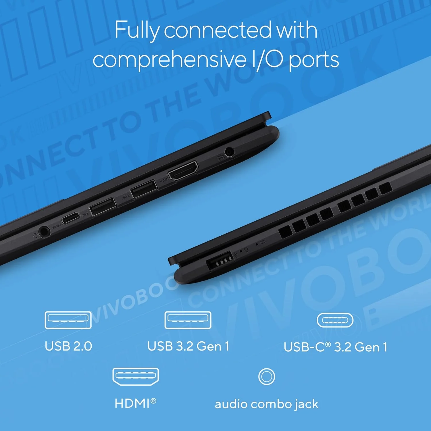 لپ تاپ ASUS Vivobook 16، صفحه نمایش 16 اینچی WUXGA (1920 x 1200) 16:10، پردازنده Intel Core i5-13500H، گرافیک Intel UHD، رم 8 گیگابایتی، SSD 512 گیگابایتی، ویندوز 11 Home، مشکی Indie، F1605VA-DS52