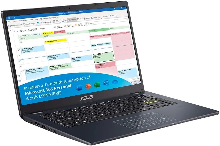 لپ تاپ 14 اینچی فول اچ دی ASUS Vivobook L410MA (پردازنده Intel Pentium N5030، رم 4 گیگابایت، حافظه eMMC 64 گیگابایت، ویندوز 10) شامل اشتراک 1 ساله Microsoft Office 365 لپ تاپ 14 اینچی فول اچ دی ASUS Vivobook L410MA (پردازنده Intel Pentium N5030، رم 4 گیگابایت، حافظه eMMC 64 گیگابایت، ویندوز 10) شامل اشتراک 1 ساله Microsoft Office 365
