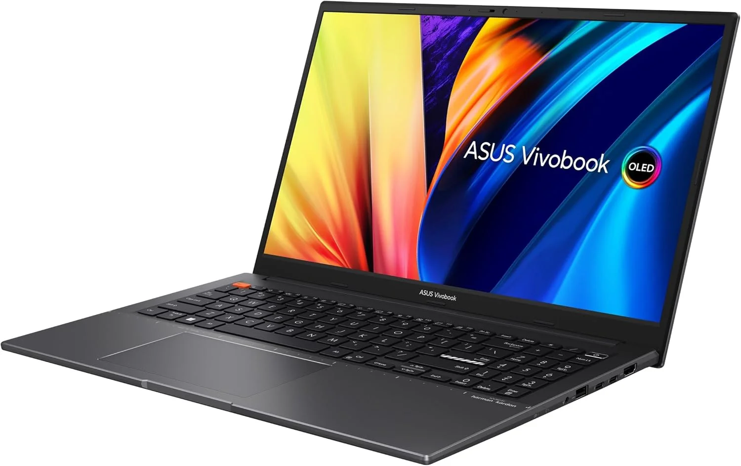 لپ تاپ باریک ASUS VivoBook S 15 OLED، صفحه نمایش 15.6 اینچی FHD OLED، پلتفرم Intel Evo، پردازنده Intel Core i5-12500H، رم 8 گیگابایتی، SSD 512 گیگابایتی، ویندوز 11 هوم، مشکی Indie، K3502ZA-DS51