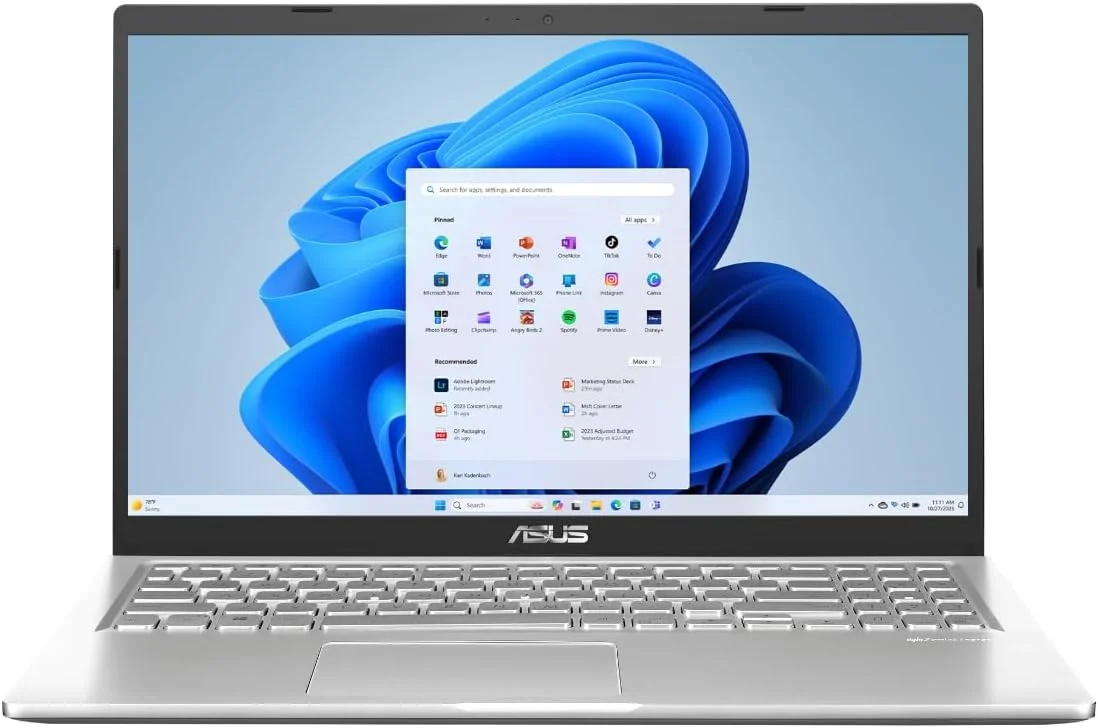 لپ تاپ 15.6 اینچی ASUS Vivobook FHD، AMD Ryzen 3 3250U، رم 8 گیگابایتی، SSD 128 گیگابایتی، ویندوز 11 هوم، نقره ای شفاف، M515DA-WS33