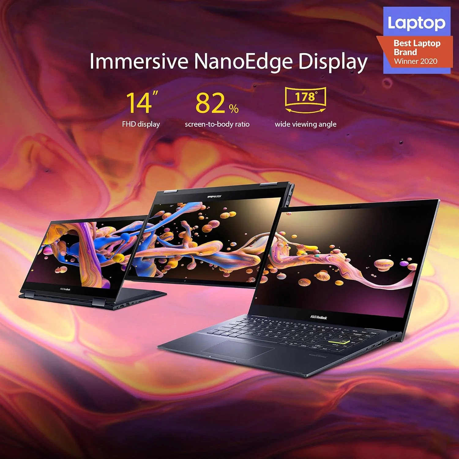 لپ تاپ ASUS VivoBook Flip 14 TM420UA-EC010T (مشکی سفارشی) پردازنده 6 هسته ای AMD Ryzen 5 5500U با فرکانس 2.1 گیگاهرتز، 8 گیگابایت رم، 512 گیگابایت SSD، گرافیک AMD Radeon، صفحه نمایش 14 اینچی FHD، حسگر اثر انگشت، صفحه لمسی، وب کم HD، ویندوز 10، کیبورد با نور پس زمینه انگلیسی-عربی لپ تاپ ASUS VivoBook Flip 14 TM420UA-EC010T (مشکی سفارشی) پردازنده 6 هسته ای AMD Ryzen 5 5500U با فرکانس 2.1 گیگاهرتز، 8 گیگابایت رم، 512 گیگابایت SSD، گرافیک AMD Radeon، صفحه نمایش 14 اینچی FHD، حسگر اثر انگشت، صفحه لمسی، وب کم HD، ویندوز 10، کیبورد با نور پس زمینه انگلیسی-عربی