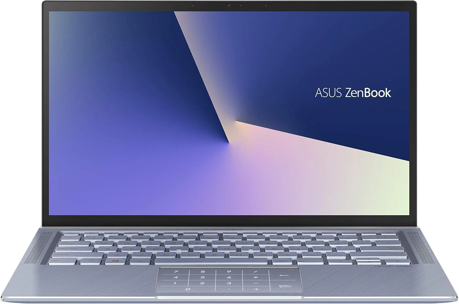 اولترابوک ایسوس Zenbook 14 UX431FL-AN057T (آبی آرمان‌شهری) - Intel i5-10210U 1.6 GHz، رم 8 گیگابایت، SSD 512 گیگابایت، Nvidia GeForce MX250 2GB، 14 اینچ، ویندوز 10، صفحه کلید انگلیسی-عربی