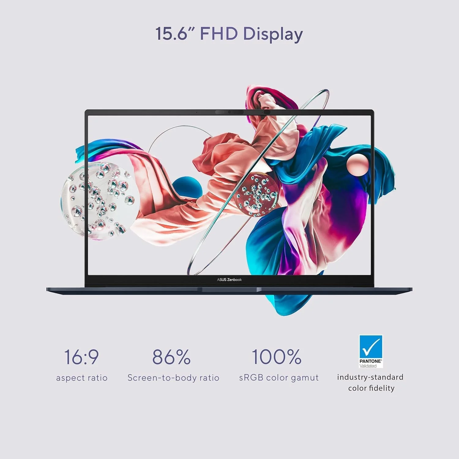 لپ تاپ باریک تجاری ASUS Zenbook 15، صفحه نمایش 15.6 اینچی FHD 100% sRGB، AMD Ryzen 5 7535U، کیبورد با نور پس زمینه، Wi-Fi 6E، USB C، ویندوز 11 هوم، همراه با پارچه (16 گیگابایت رم LPDDR5 | 512 گیگابایت SSD) لپ تاپ باریک تجاری ASUS Zenbook 15، صفحه نمایش 15.6 اینچی FHD 100% sRGB، AMD Ryzen 5 7535U، کیبورد با نور پس زمینه، Wi-Fi 6E، USB C، ویندوز 11 هوم، همراه با پارچه (16 گیگابایت رم LPDDR5 | 512 گیگابایت SSD)