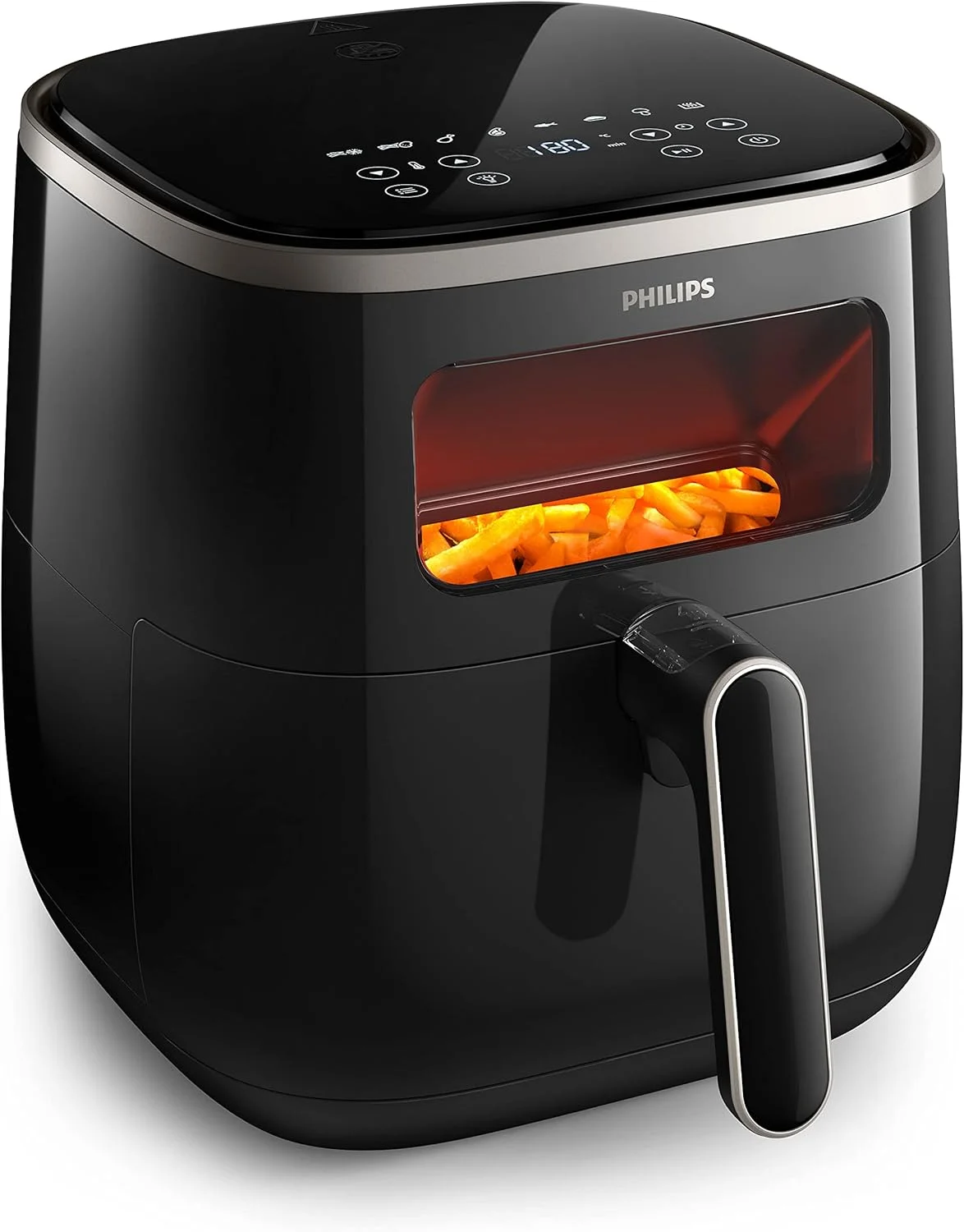 سرخ کن فیلیپس سری 3000 XL - پنجره دیجیتال، 5.6 لیتر، فناوری RapidAir، پنجره پخت شفاف - HD9257/80