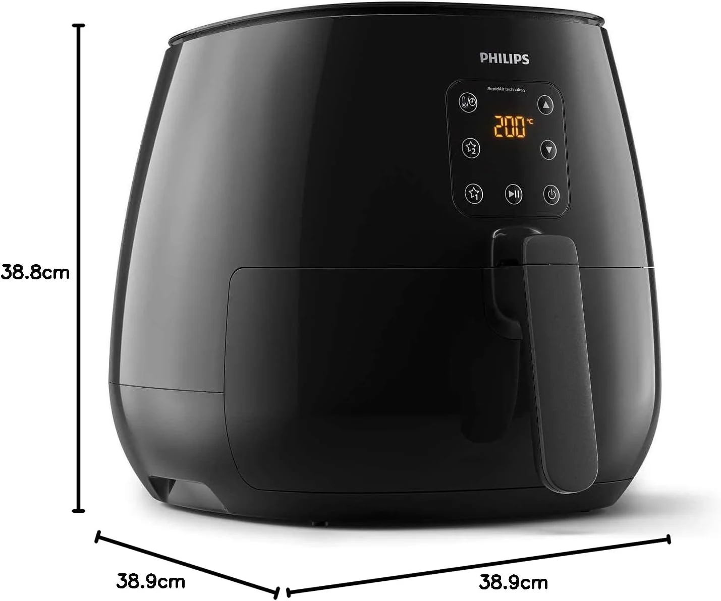 سرخ کن بدون روغن فیلیپس مدل Essential Air Fryer XL HD9260/91، مشکی، 2 سال گارانتی - نسخه امارات