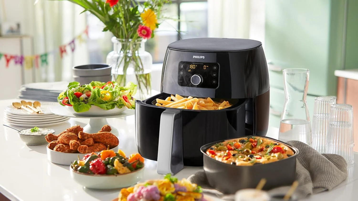 سرخ کن بدون روغن 2200 وات فیلیپس مدل Avance Collection، با فناوری حذف چربی برای پخت و پز/کیک/گریل سالم، HD9650/91، مشکی، 1.4 کیلوگرم XXL - نسخه امارات سرخ کن بدون روغن 2200 وات فیلیپس مدل Avance Collection، با فناوری حذف چربی برای پخت و پز/کیک/گریل سالم، HD9650/91، مشکی، 1.4 کیلوگرم XXL - نسخه امارات