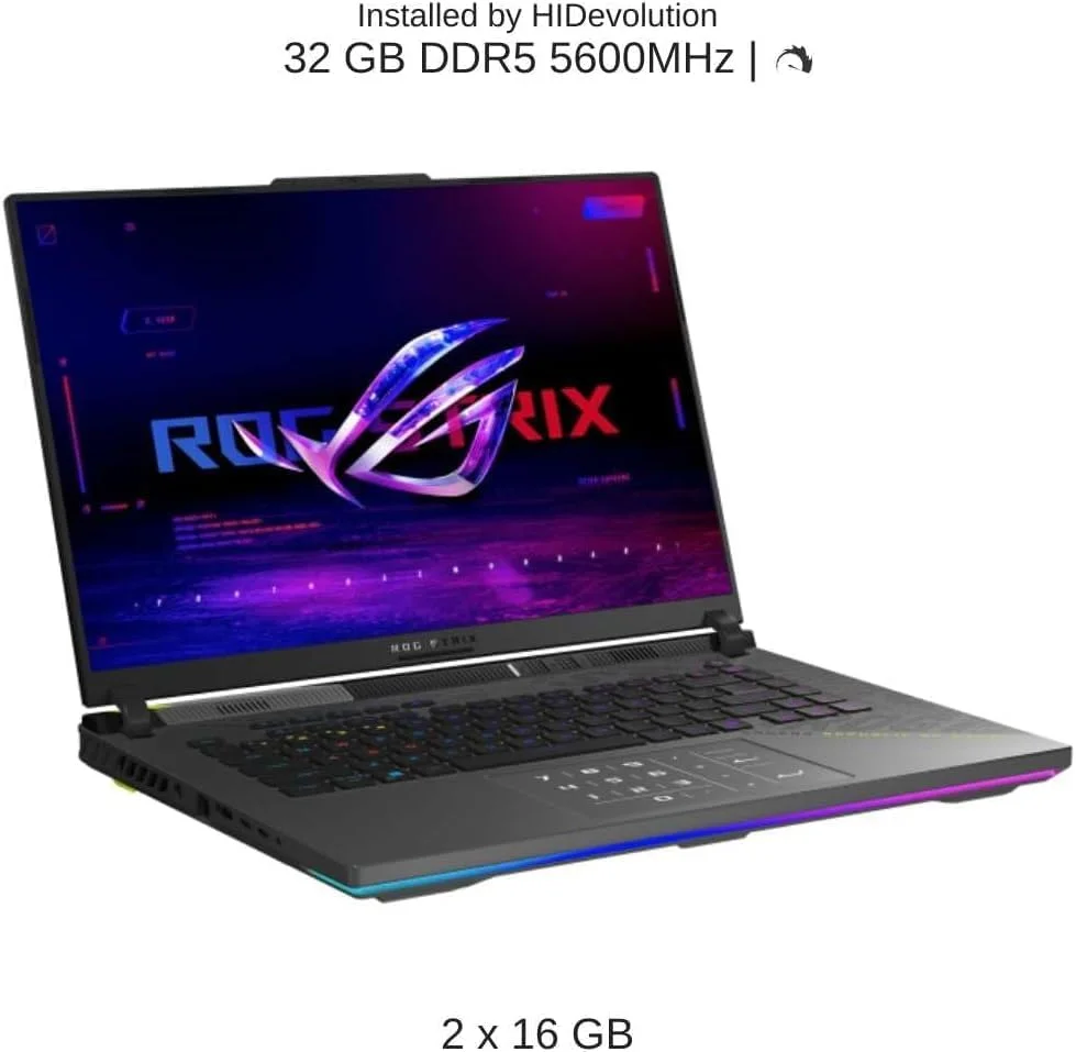 لپ تاپ گیمینگ ایسوس ROG Strix G16 مدل 2025، صفحه نمایش 16 اینچی FHD 165Hz، پردازنده 16 هسته ای AMD Ryzen 9 8940HX، کارت گرافیک RTX 5070 Ti، رم 16 گیگابایتی، SSD 1 ترابایتی، رنگ خاکستری Eclipse لپ تاپ گیمینگ ایسوس ROG Strix G16 مدل 2025، صفحه نمایش 16 اینچی FHD 165Hz، پردازنده 16 هسته ای AMD Ryzen 9 8940HX، کارت گرافیک RTX 5070 Ti، رم 16 گیگابایتی، SSD 1 ترابایتی، رنگ خاکستری Eclipse
