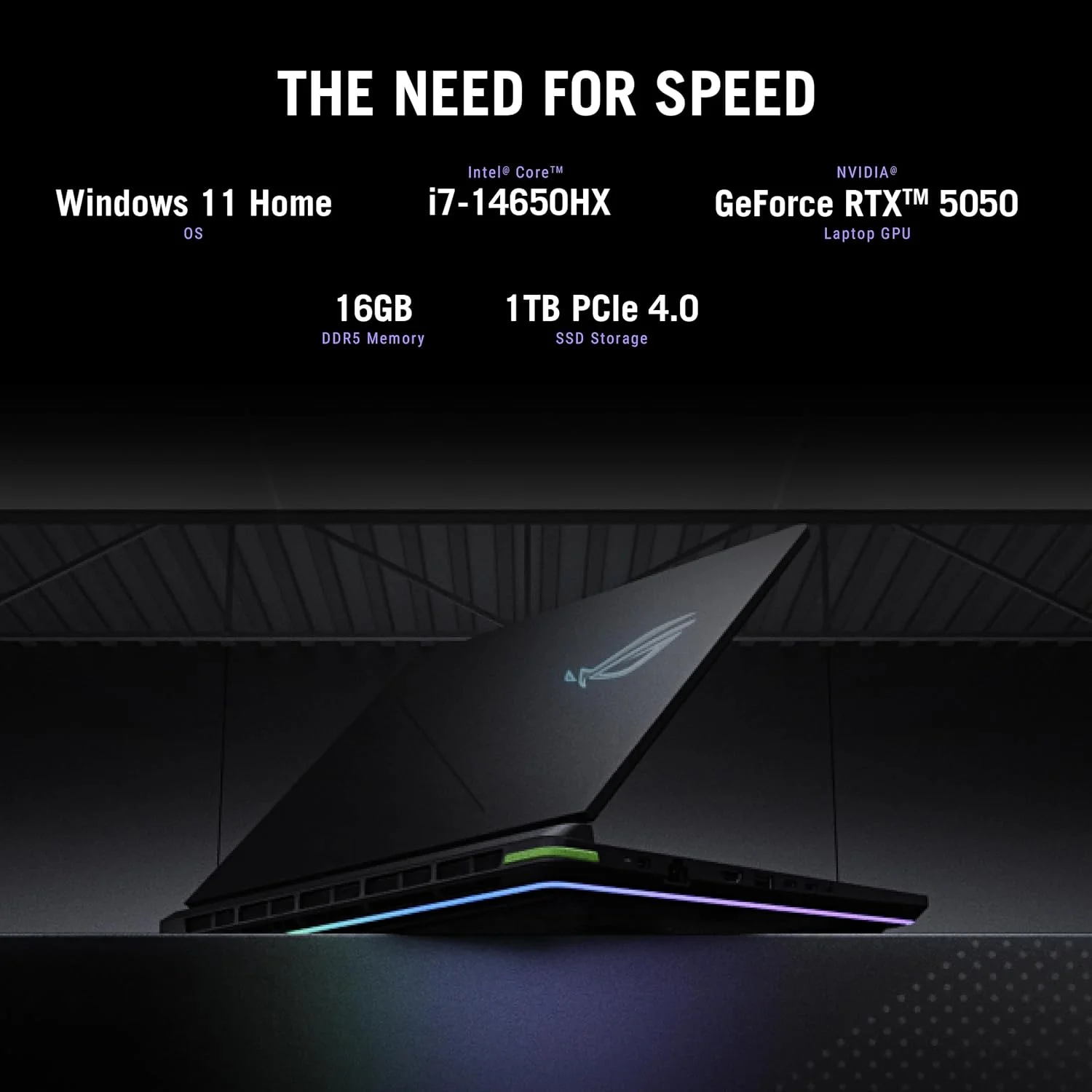 لپ تاپ گیمینگ ایسوس ROG Strix G16 (خاکستری کسوفی) | NVIDIA RTX 5050 8GB | Intel Core i7 14650HX | 16GB RAM | 1TB SSD | 16"FHD+ 165Hz | Win11 [G615JHR-1SG7821W]