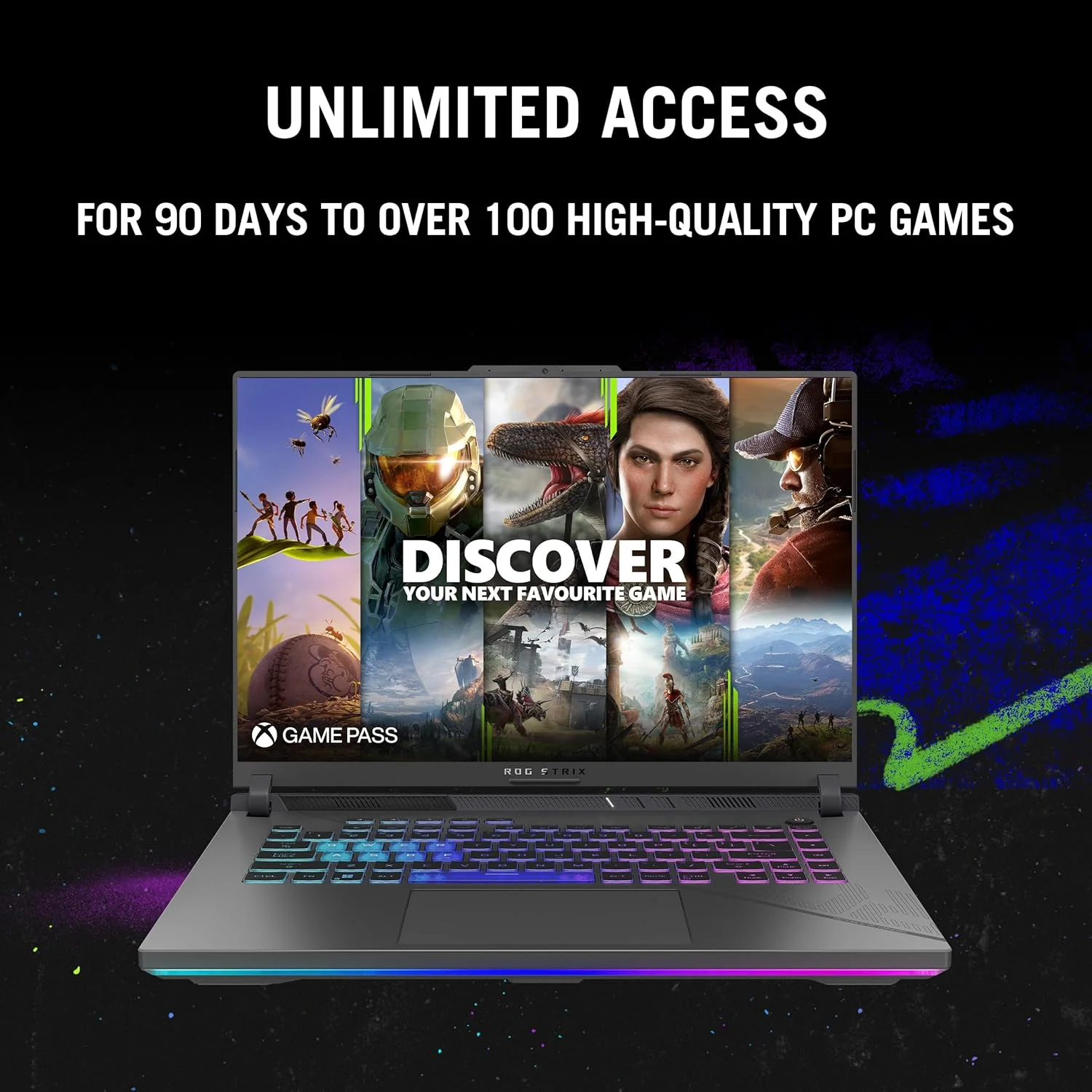 لپ تاپ گیمینگ ایسوس ROG Strix G16، صفحه نمایش 16 اینچی 240 هرتز QHD IPS، پردازنده Core i9-14900HX، رم 64 گیگابایتی DDR5، اس اس دی 4 ترابایتی، کارت گرافیک NVIDIA GeForce RTX 4060، وای فای 6E، کیبورد انگلیسی آمریکایی، ویندوز 11 هوم