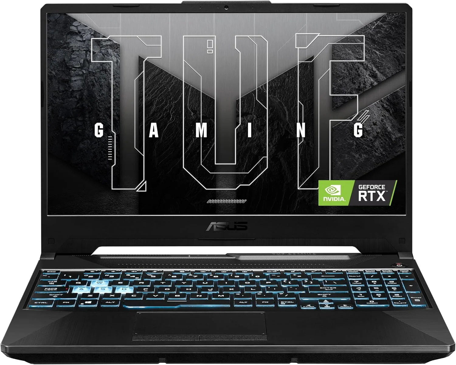 لپ تاپ گیمینگ ایسوس TUF A15 FA506NC-HN005 با پردازنده AMD Ryzen R5-7535HS، رم 8 گیگابایت، حافظه SSD 512 گیگابایت، کارت گرافیک NVIDIA GeForce RTX 3050 4GB، صفحه نمایش 15.6 اینچی FHD (1920x1080) 144Hz، ویندوز 11 Home و نور پس زمینه RGB تک رنگ - مشکی گرافیت