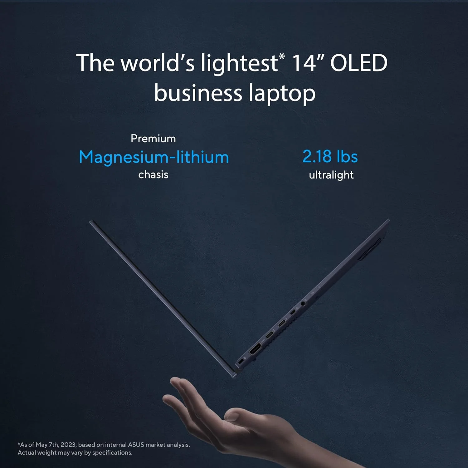 ایسوس ExpertBook B9 OLED، Intel® vPro Essentials با پردازنده Intel® Core™ 7، رم 32 گیگابایتی LPDDR5X، حافظه SSD 1 ترابایتی NVMe™ PCIe® 4.0، Wi-Fi 6E، ویندوز 11 پرو، مشکی ستاره ای، B9403CVA-XVE76