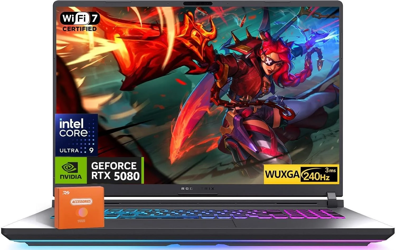 لپ تاپ گیمینگ ایسوس ROG Strix G18 (2025)، کارت گرافیک NVIDIA RTX 5080 16GB GDDR7، پردازنده Intel Ultra 9 275HX (تا 5.4 گیگاهرتز)، نمایشگر 18 اینچی 240 هرتز 2.5K Premium Rog Nebula، WiFi 7، رم 64 گیگابایتی DDR5، حافظه SSD 8 ترابایتی، ویندوز 11 پرو