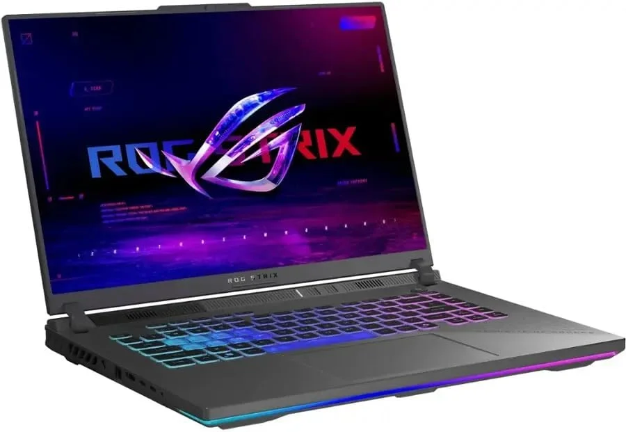 لپ تاپ گیمینگ ASUS 2025 ROG Strix G16، نمایشگر 16 اینچی FHD 165 هرتز، پردازنده 16 هسته ای AMD Ryzen 9 8940HX، کارت گرافیک RTX 5070 Ti (TGP 140W)، MUX Switch، ویندوز 11، همراه با پد ماوس (64 گیگابایت رم | 1 ترابایت PCIe SSD) لپ تاپ گیمینگ ASUS 2025 ROG Strix G16، نمایشگر 16 اینچی FHD 165 هرتز، پردازنده 16 هسته ای AMD Ryzen 9 8940HX، کارت گرافیک RTX 5070 Ti (TGP 140W)، MUX Switch، ویندوز 11، همراه با پد ماوس (64 گیگابایت رم | 1 ترابایت PCIe SSD)