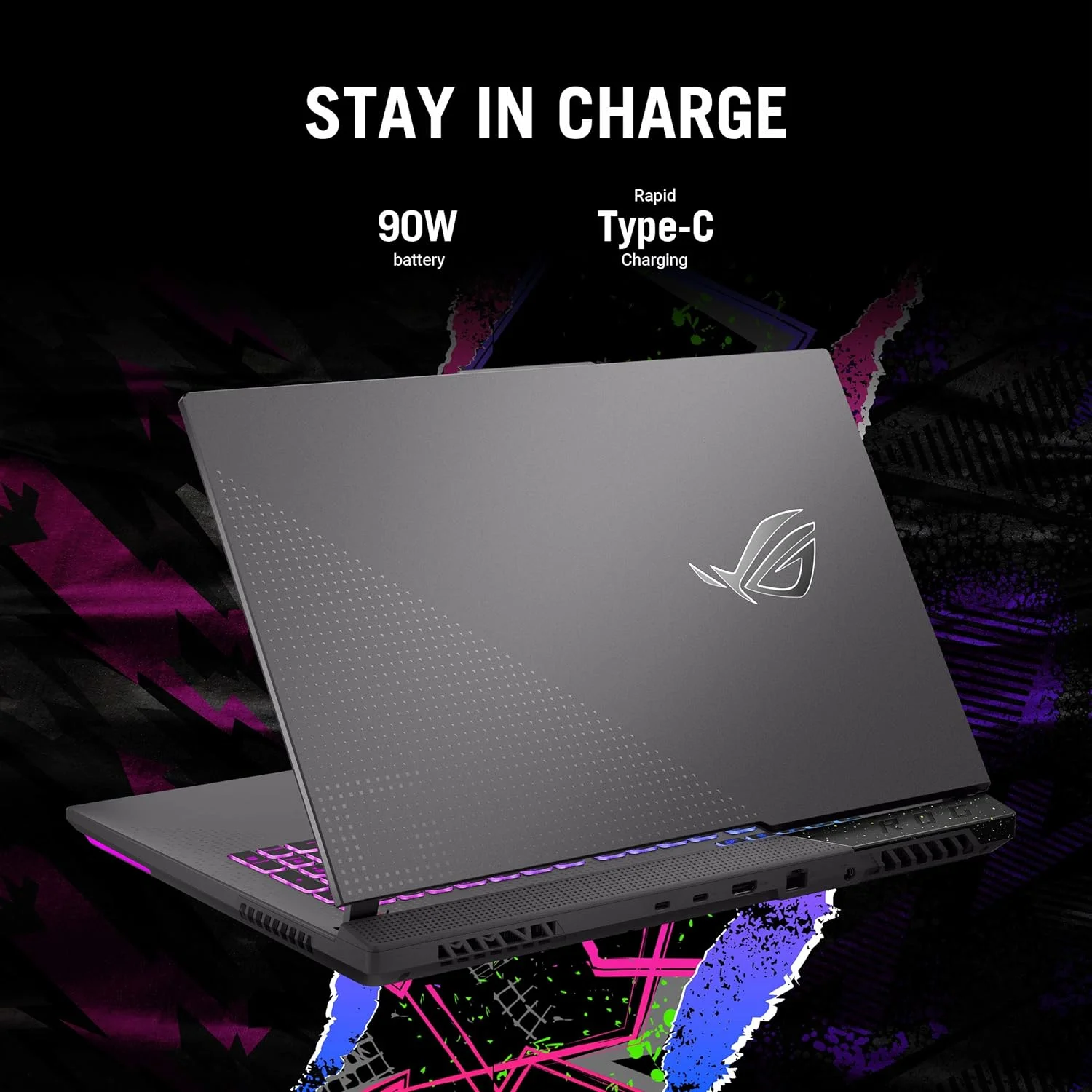 لپ تاپ گیمینگ ایسوس ROG Strix G17 (2023)، صفحه نمایش 17.3 اینچی QHD 240Hz، کارت گرافیک GeForce RTX 4070، پردازنده AMD Ryzen 9 7945HX، رم 16 گیگابایتی DDR5، حافظه SSD 1 ترابایتی PCIe، Wi-Fi 6E، ویندوز 11، G713PI-DS94 خاکستری کسوفی لپ تاپ گیمینگ ایسوس ROG Strix G17 (2023)، صفحه نمایش 17.3 اینچی QHD 240Hz، کارت گرافیک GeForce RTX 4070، پردازنده AMD Ryzen 9 7945HX، رم 16 گیگابایتی DDR5، حافظه SSD 1 ترابایتی PCIe، Wi-Fi 6E، ویندوز 11، G713PI-DS94 خاکستری کسوفی