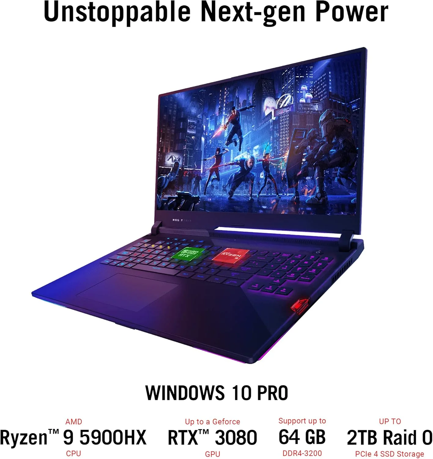 لپ تاپ گیمینگ ایسوس ROG Strix Scar 17 (2021)، صفحه نمایش 17.3 اینچی 360 هرتز IPS FHD، کارت گرافیک NVIDIA GeForce RTX 3080، پردازنده AMD Ryzen 9 5900HX، رم 16 گیگابایتی DDR4، حافظه SSD 1 ترابایتی، کیبورد اپتی-مکانیکال با نورپردازی RGB برای هر کلید، ویندوز 10 پرو، G733QSA-PB96 لپ تاپ گیمینگ ایسوس ROG Strix Scar 17 (2021)، صفحه نمایش 17.3 اینچی 360 هرتز IPS FHD، کارت گرافیک NVIDIA GeForce RTX 3080، پردازنده AMD Ryzen 9 5900HX، رم 16 گیگابایتی DDR4، حافظه SSD 1 ترابایتی، کیبورد اپتی-مکانیکال با نورپردازی RGB برای هر کلید، ویندوز 10 پرو، G733QSA-PB96