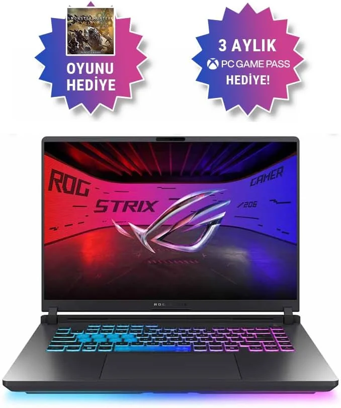 لپ تاپ ایسوس ROG Strix G16 G615JMR-S5141W، پردازنده Intel Core i7 14650HX 2.2 گیگاهرتز، 16 گیگابایت DDR5-5600، 512 گیگابایت PCIe 4.0 NVMe M.2 SSD، کارت گرافیک NVIDIA GeForce RTX 5060 8GB، صفحه نمایش 16 اینچی FHD WQXGA، ویندوز 11 لپ تاپ ایسوس ROG Strix G16 G615JMR-S5141W، پردازنده Intel Core i7 14650HX 2.2 گیگاهرتز، 16 گیگابایت DDR5-5600، 512 گیگابایت PCIe 4.0 NVMe M.2 SSD، کارت گرافیک NVIDIA GeForce RTX 5060 8GB، صفحه نمایش 16 اینچی FHD WQXGA، ویندوز 11