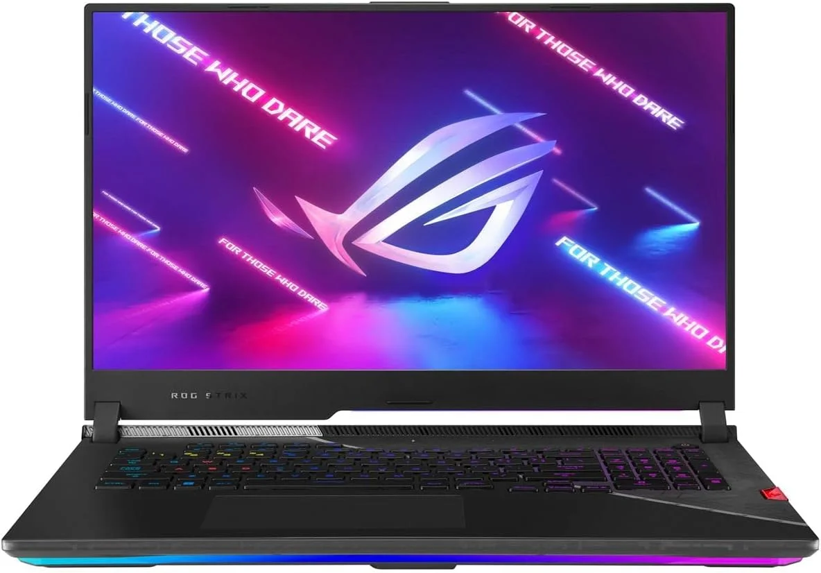 لپ تاپ گیمینگ ایسوس ROG Strix G17، صفحه نمایش 17.3 اینچی 360 هرتز IPS FHD، پردازنده Intel Core i9-12900H، رم 16 گیگابایتی DDR5، اس اس دی 1 ترابایتی NVMe، کارت گرافیک NVIDIA GeForce RTX 3070 Ti، کیبورد QWERTY با نور پس زمینه RGB، ویندوز 11 هوم