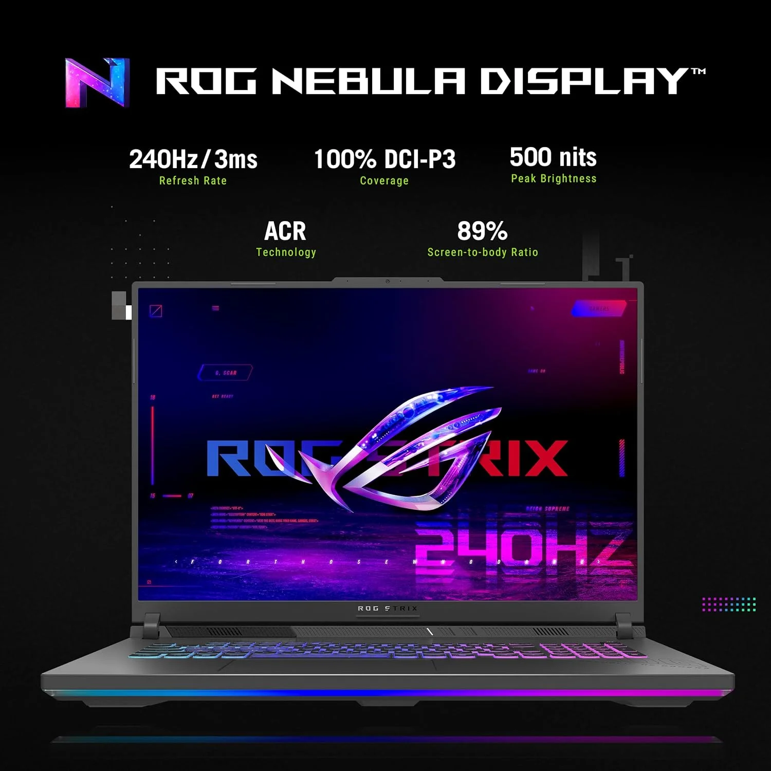 لپ تاپ گیمینگ 18 اینچی ASUS ROG Strix G18 ROG Nebula Display 2.5K 240Hz 3ms با پردازنده AMD Ryzen 9 8940HX، رم 16 گیگابایتی، حافظه SSD 1 ترابایتی و کارت گرافیک NVIDIA GeForce RTX 5070 - خاکستری Eclipse لپ تاپ گیمینگ 18 اینچی ASUS ROG Strix G18 ROG Nebula Display 2.5K 240Hz 3ms با پردازنده AMD Ryzen 9 8940HX، رم 16 گیگابایتی، حافظه SSD 1 ترابایتی و کارت گرافیک NVIDIA GeForce RTX 5070 - خاکستری Eclipse