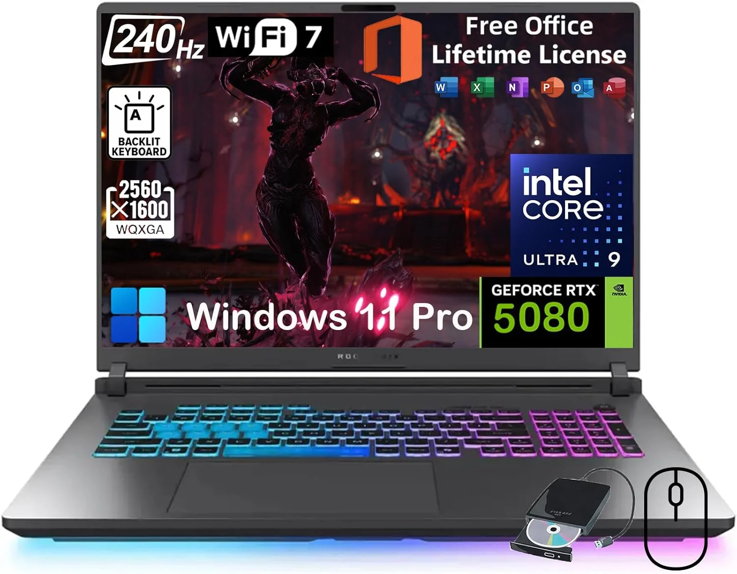 لپ تاپ گیمینگ ایسوس ROG Strix G18 - NVIDIA RTX 5080 GDDR7 • Intel 24 Core Ultra 9 275HX • نمایشگر 18 اینچی 2.5K 16:10 240Hz • همراه با Office Lifetime و Win 11 Pro • کیبورد با نور پس زمینه RGB • WiFi 7 • (64GB DDR5, 4TB SSD)