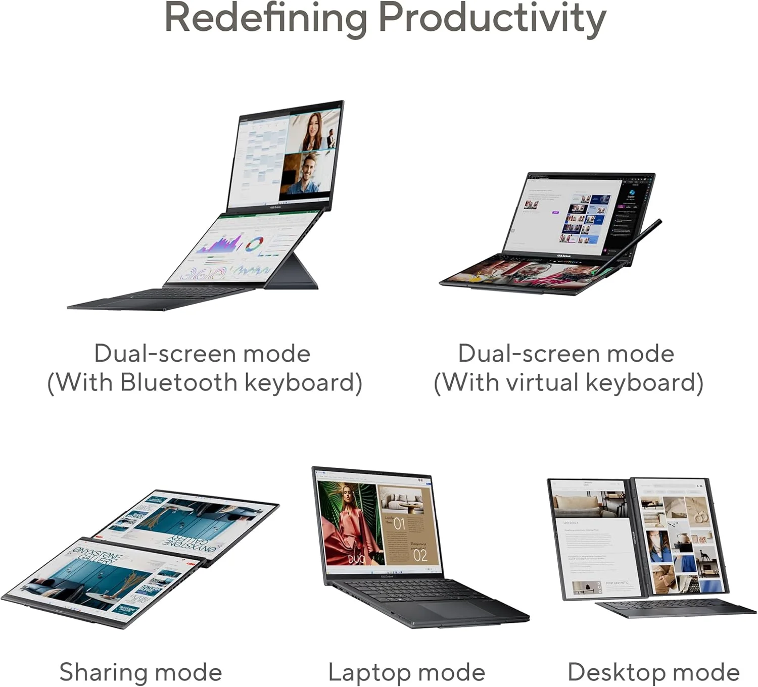 لپ تاپ ASUS Zenbook Duo، دارای دو نمایشگر لمسی 14 اینچی OLED 3K 120 هرتز، دارای گواهینامه Intel Evo، پردازنده Intel Core Ultra 9 185H، گرافیک Intel Arc، رم 32 گیگابایتی، SSD 1 ترابایتی، ویندوز 11، خاکستری جوهری، UX8406MA-PS99T لپ تاپ ASUS Zenbook Duo، دارای دو نمایشگر لمسی 14 اینچی OLED 3K 120 هرتز، دارای گواهینامه Intel Evo، پردازنده Intel Core Ultra 9 185H، گرافیک Intel Arc، رم 32 گیگابایتی، SSD 1 ترابایتی، ویندوز 11، خاکستری جوهری، UX8406MA-PS99T