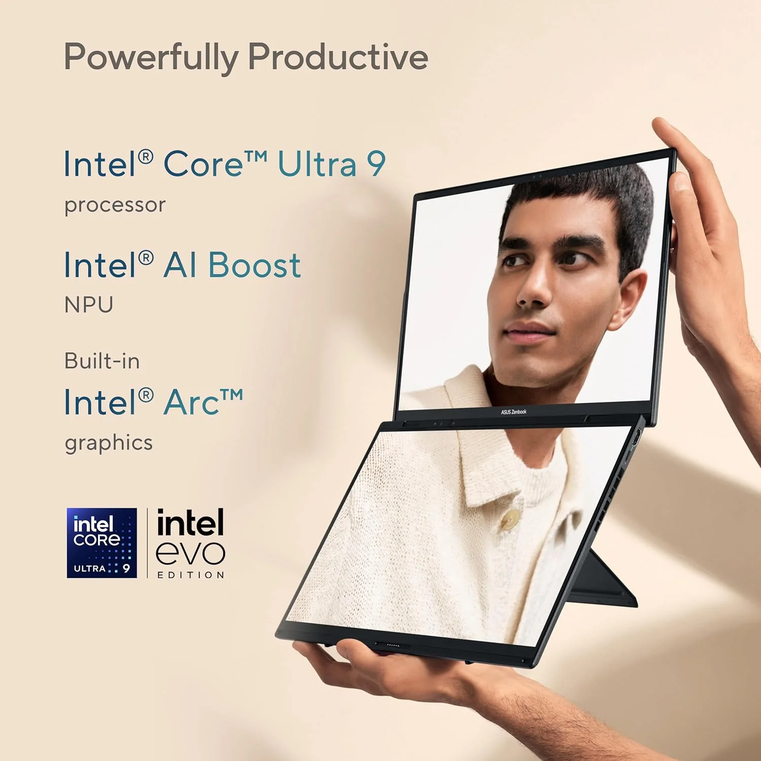 لپ تاپ ASUS Zenbook DUO، دارای دو نمایشگر لمسی 14 اینچی OLED 3K 120 هرتز، Evo، پردازنده Intel Core Ultra 9 285H، گرافیک Intel Arc، رم 32 گیگابایتی، SSD 1 ترابایتی، ویندوز 11، UX8406CA-PS99T لپ تاپ ASUS Zenbook DUO، دارای دو نمایشگر لمسی 14 اینچی OLED 3K 120 هرتز، Evo، پردازنده Intel Core Ultra 9 285H، گرافیک Intel Arc، رم 32 گیگابایتی، SSD 1 ترابایتی، ویندوز 11، UX8406CA-PS99T