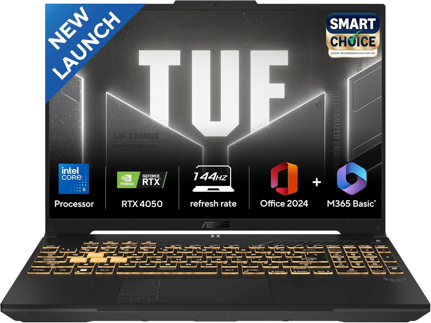 لپ تاپ گیمینگ ایسوس TUF Gaming F16 (FX607VU-RL048)، پردازنده Intel Core 5 210H نسل 14، کارت گرافیک RTX 4050-6GB، صفحه نمایش FHD+ 144Hz، رم 16GB DDR5 | 1TB SSD، ویندوز 11، آفیس 2024، خاکستری مکانیکی