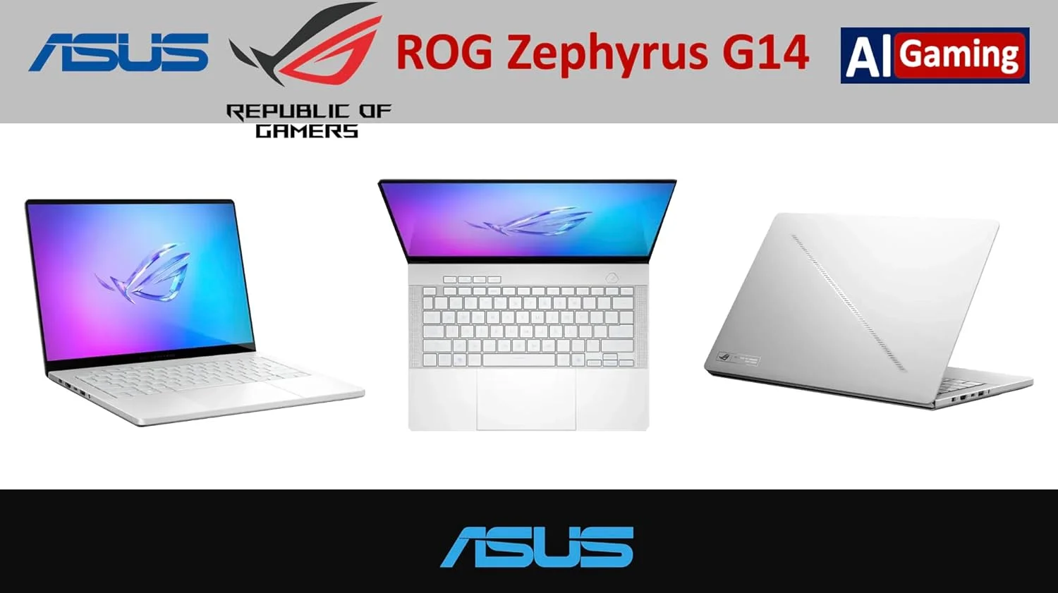 لپ تاپ گیمینگ ایسوس ROG Zephyrus G14 (2025) GA403UM، صفحه نمایش 14 اینچی 3K OLED 120 هرتز، پردازنده AMD Ryzen 9 270، کارت گرافیک NVIDIA GeForce RTX 5060 8GB، رم 16GB LPDDR5X، حافظه SSD 1TB PCIe، ویندوز 11 هوم - سفید پلاتینی