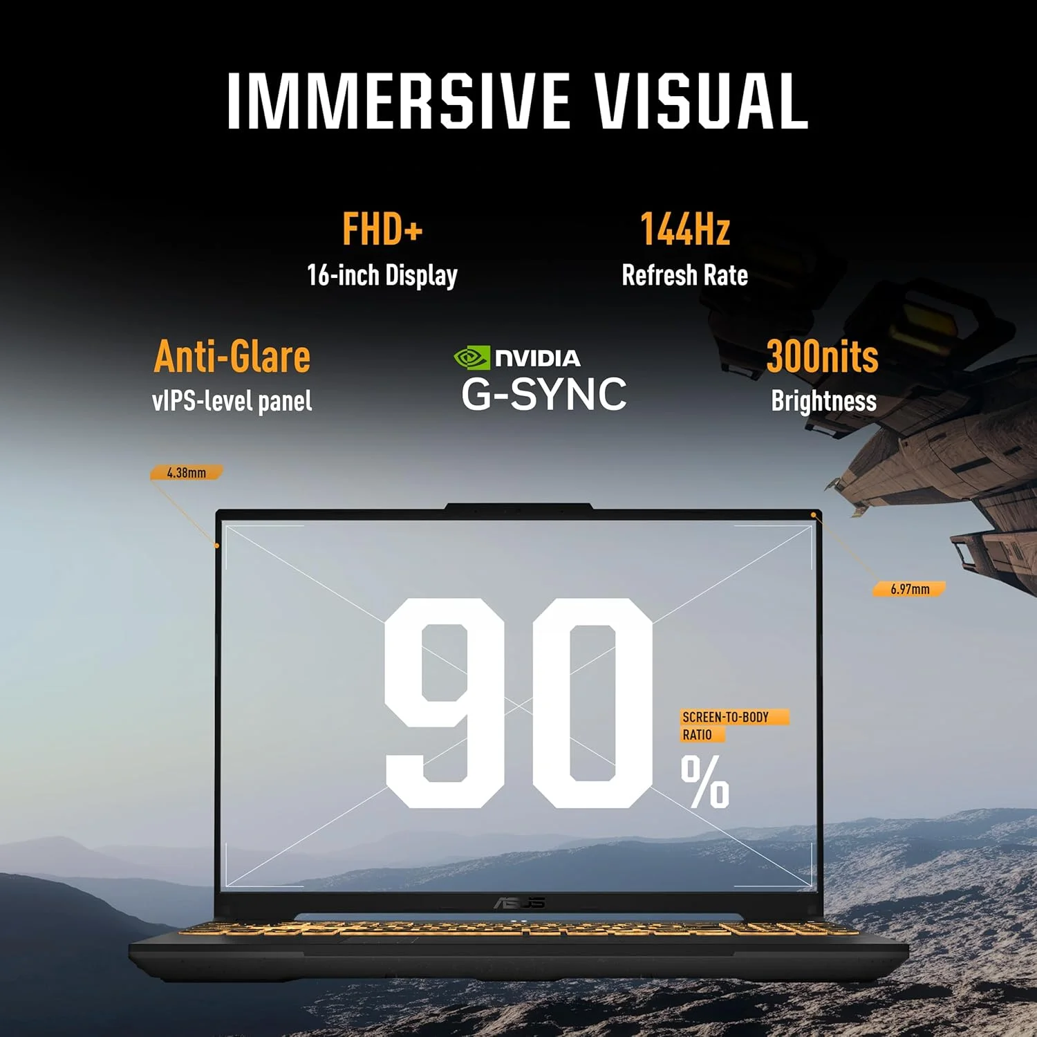 لپ تاپ گیمینگ ایسوس TUF Gaming F16 (FX607VU-RL048)، پردازنده Intel Core 5 210H نسل 14، کارت گرافیک RTX 4050-6GB، صفحه نمایش FHD+ 144Hz، رم 16GB DDR5 | 1TB SSD، ویندوز 11، آفیس 2024، خاکستری مکانیکی