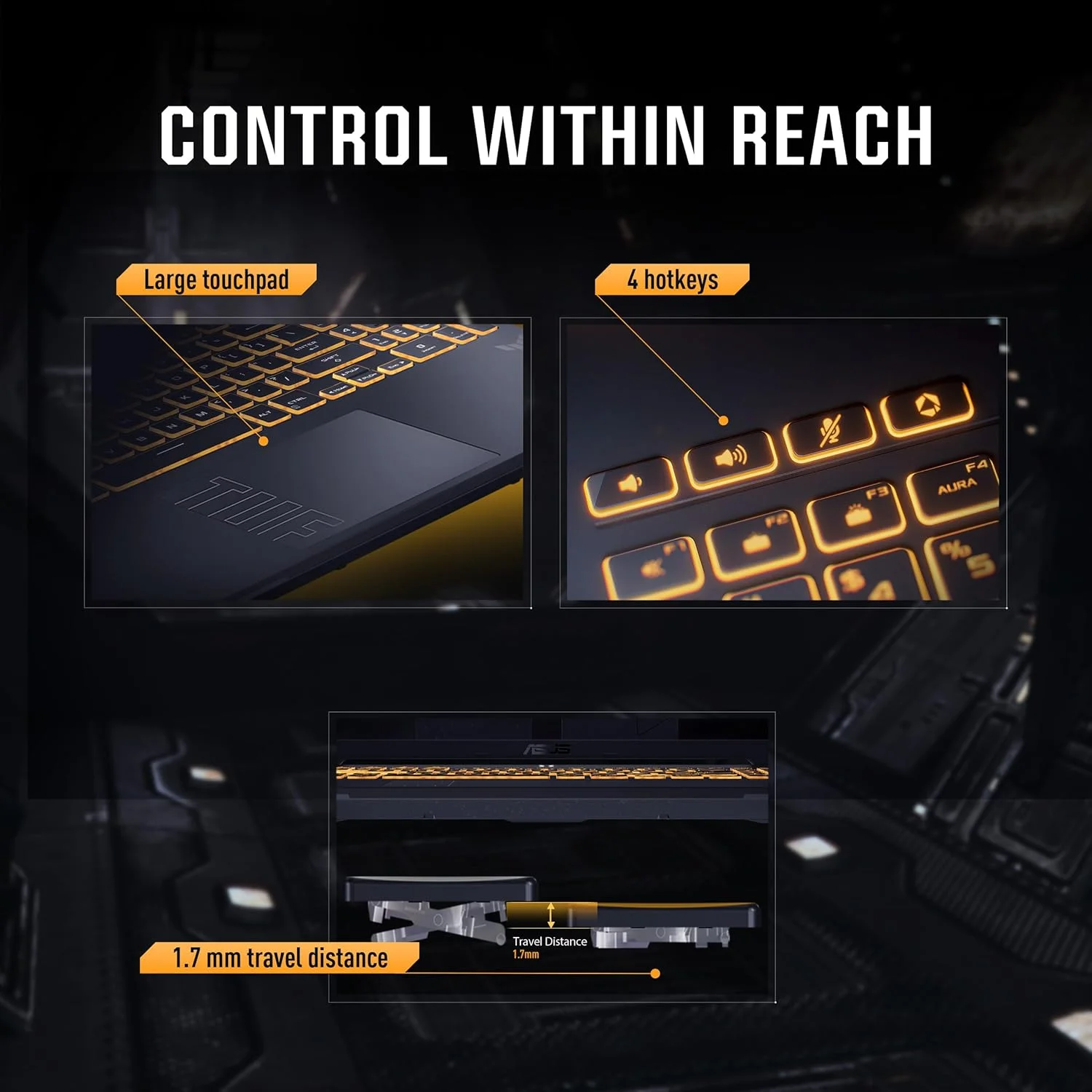 لپ تاپ گیمینگ ایسوس TUF Gaming F16 (FX607VU-RL048)، پردازنده Intel Core 5 210H نسل 14، کارت گرافیک RTX 4050-6GB، صفحه نمایش FHD+ 144Hz، رم 16GB DDR5 | 1TB SSD، ویندوز 11، آفیس 2024، خاکستری مکانیکی